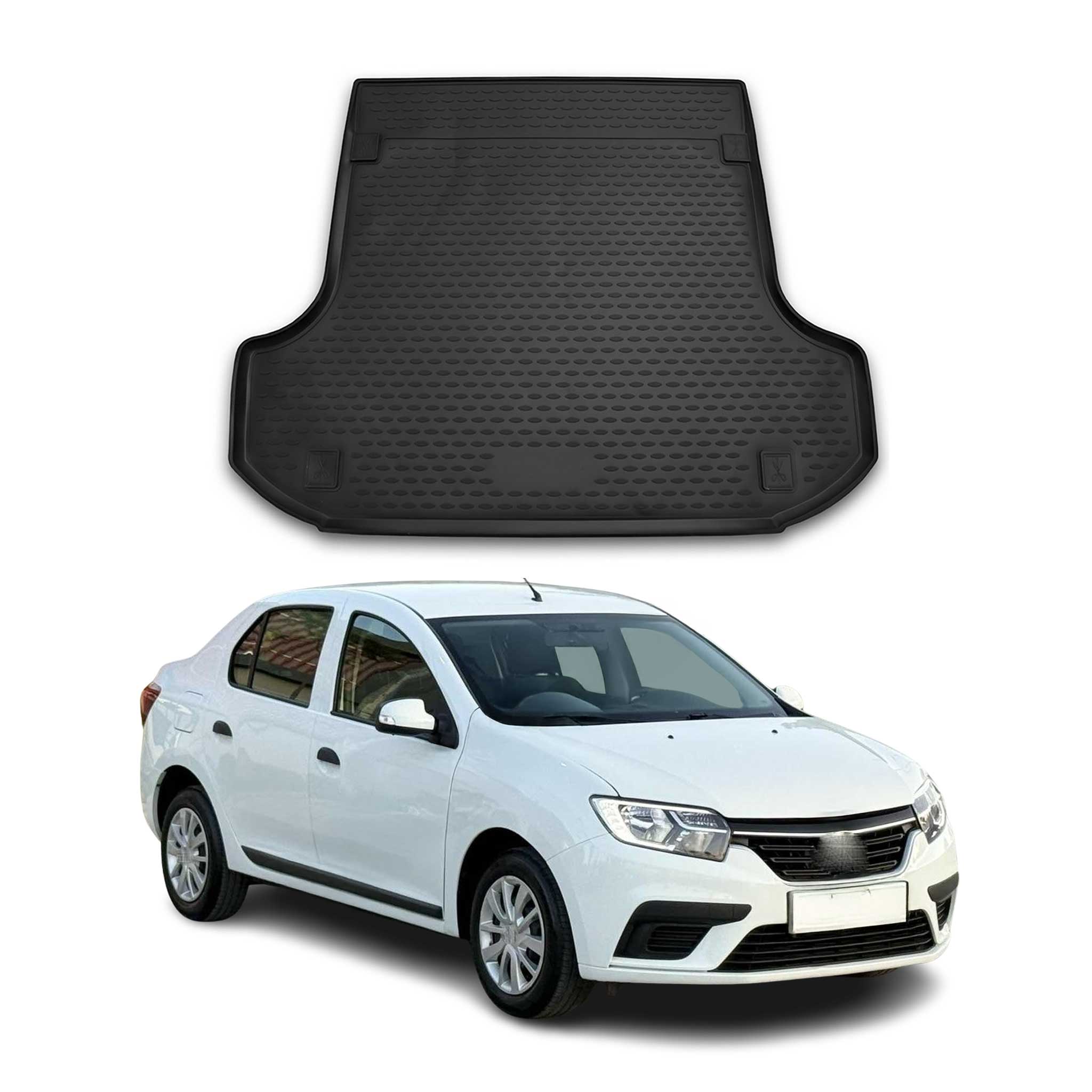 OMAC Bandeja Maletero Alfombrilla para Dacia Logan MCV 2012-2020 Negro Goma TPE