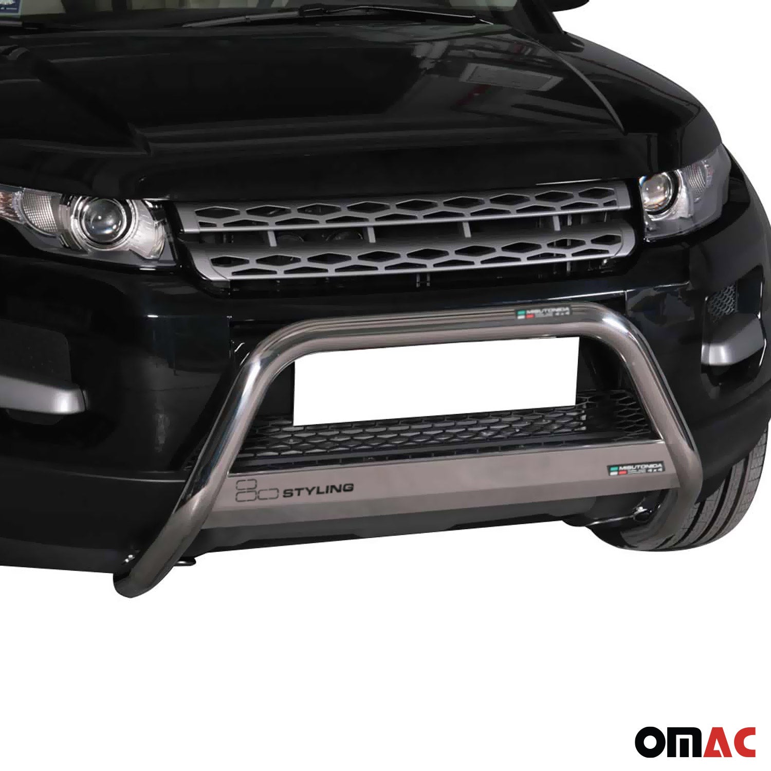Bull Barra Frontal para Range Rover Evoque 2011-2015 Plata Brillante Acero 1Pza