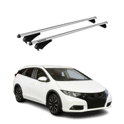 Menabo Barras de Techo Coche Baca para Honda Civic IX Tourer 2013-2015 Gris Alu