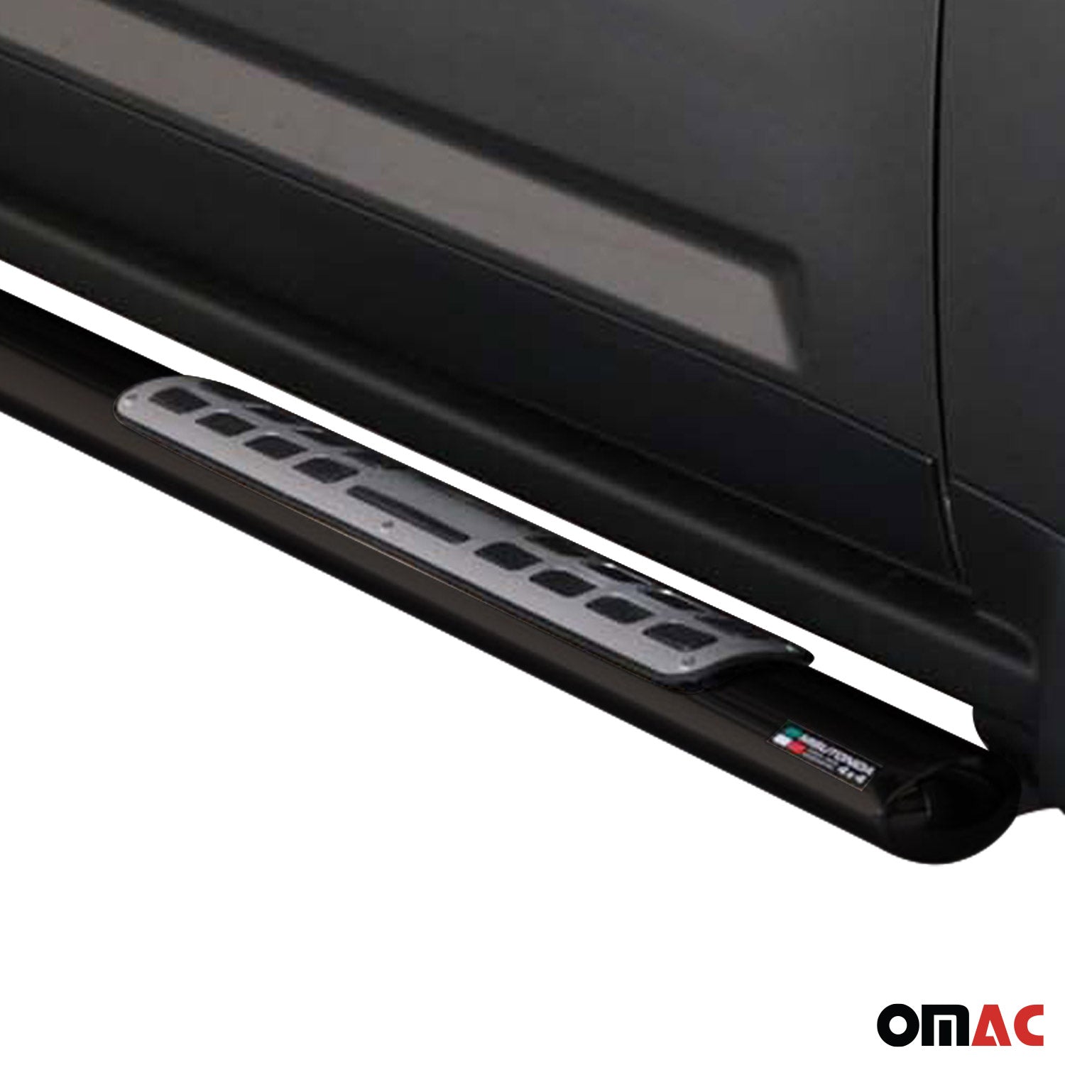 Par de Estribos Barras Laterales para Jeep Compass 2011-2016 Negro Acero