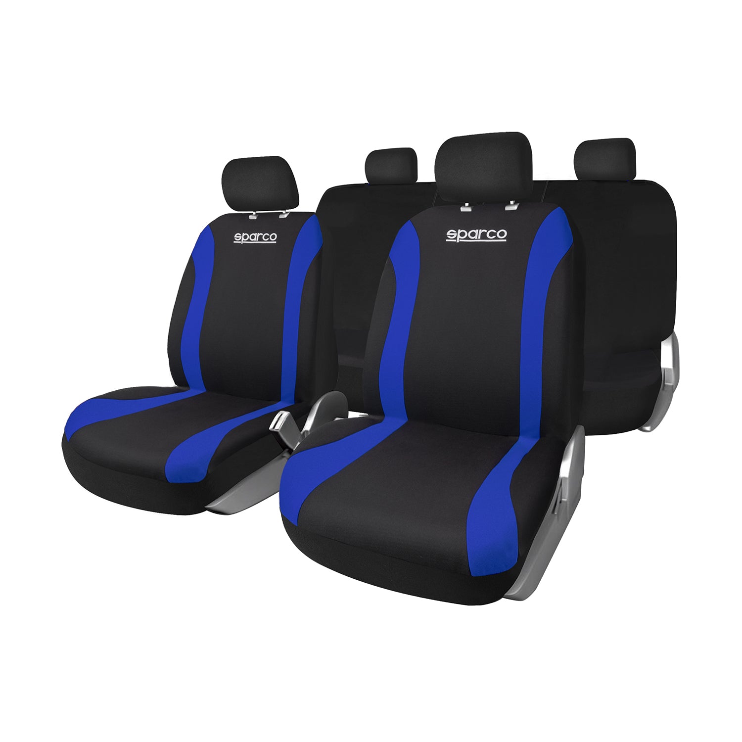 Sparco Funda de Asiento Universal Negro Azul 9Pza Poliéster