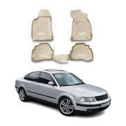 OMAC Alfombrillas De Coche para VW Passat 1996-2005 Beige Goma TPE 4Pza
