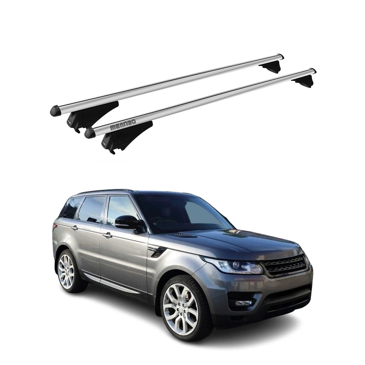 Menabo Barras de Techo Coche para Land Rover Range Rover 2 Sport 2013-2019 Gris
