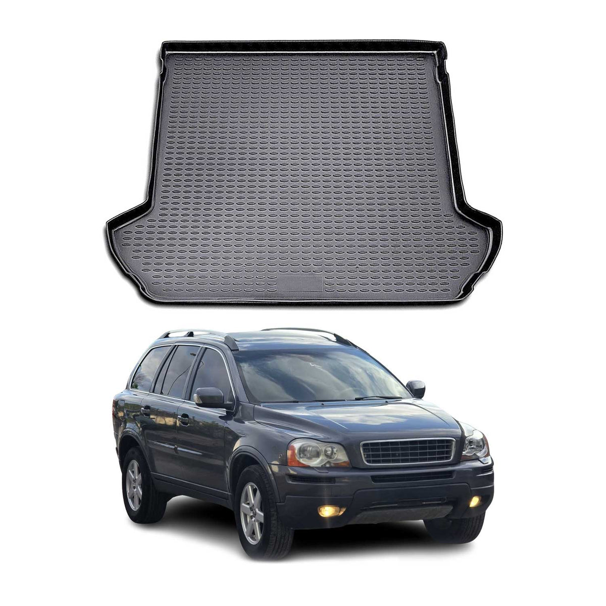 OMAC Bandeja Maletero Alfombrilla para Volvo XC90 2002-2014 Negro Goma TPE 1Pza