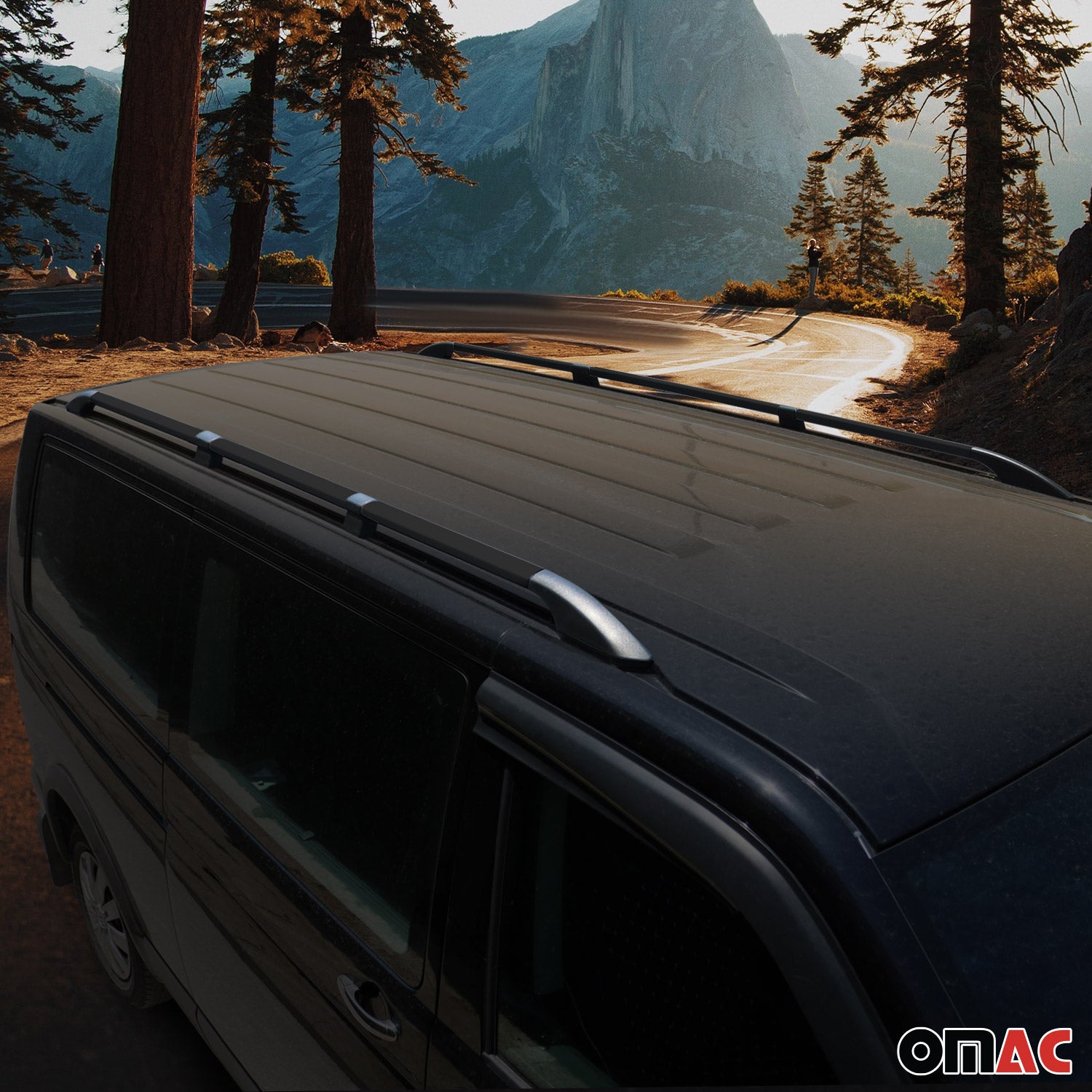 Rieles de Techo Coche para VW Caddy Maxi 3 2003-2015 L2 Largo Negro Aluminio 2x