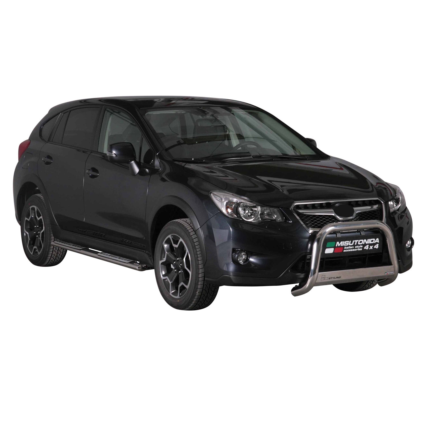 Par de Estribos Barras Laterales para Subaru XV 2012-2025 Plata Acero 2x