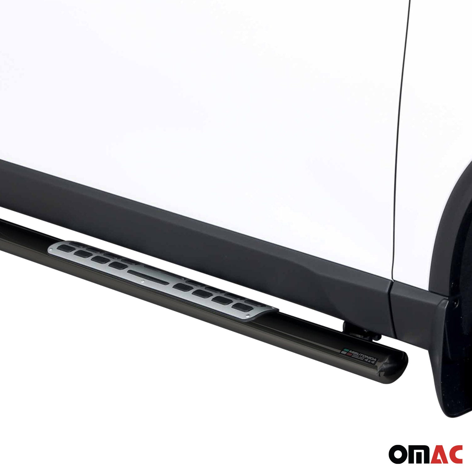 Par de Estribos Barras Laterales para Ssangyong Musso 2018-2025 Negro Acero