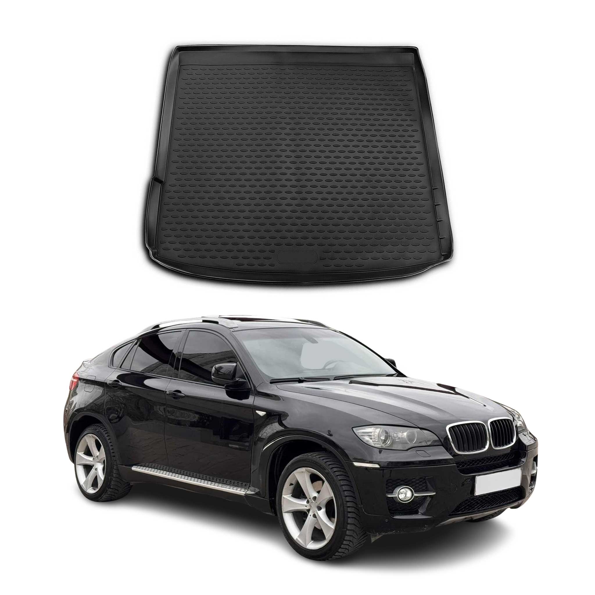 OMAC Bandeja Maletero Alfombrilla para BMW X6 E71 E72 2007-2014 Negro Goma 1Pza