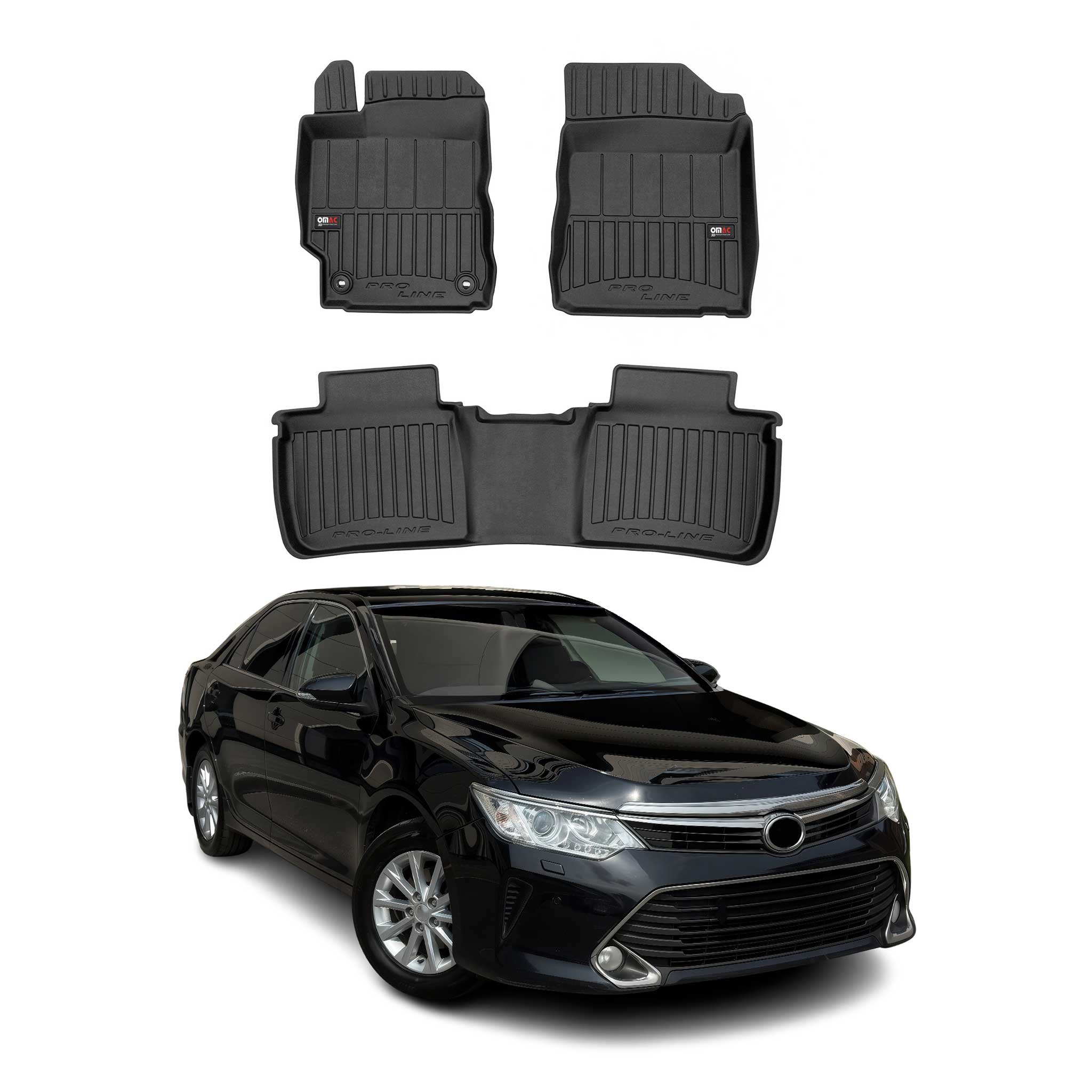 OMAC Premium Alfombrillas De Coche para Toyota Camry Sedán 2012-2018 TPE Goma 3x
