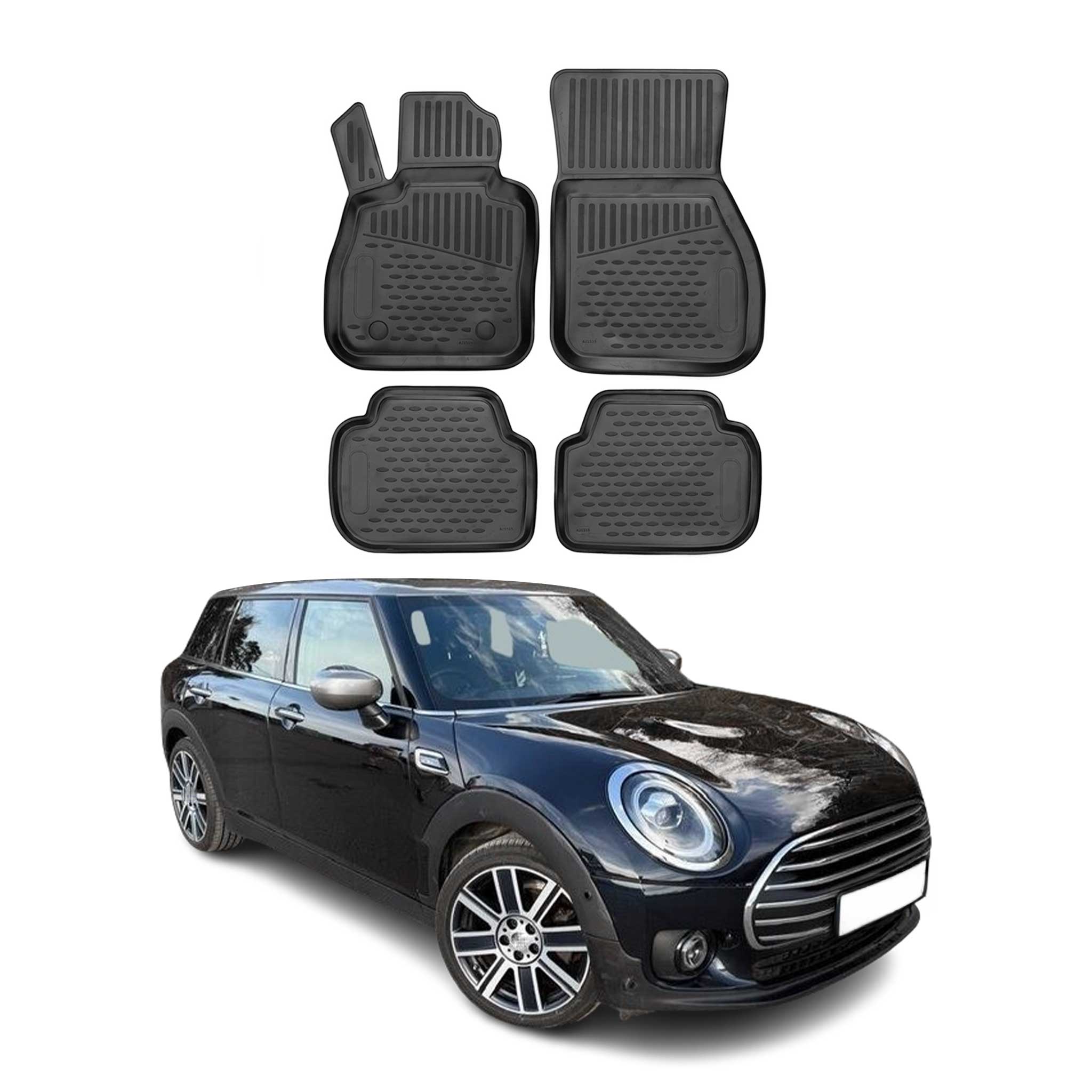 OMAC Alfombrillas De Coche para Mini Clubman F54 2014-2024 Negro Goma TPE 4Pza