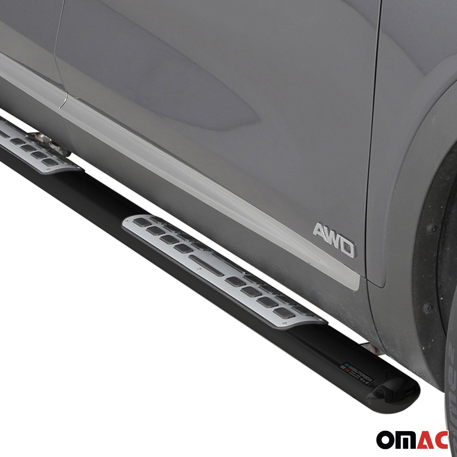 Par de Estribos Barras Laterales para Kia Sorento 2015-2017 Negro Acero