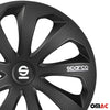 Sparco Tapacubos 15 Pulgadas Universal Carbono Negro ABS Plástico