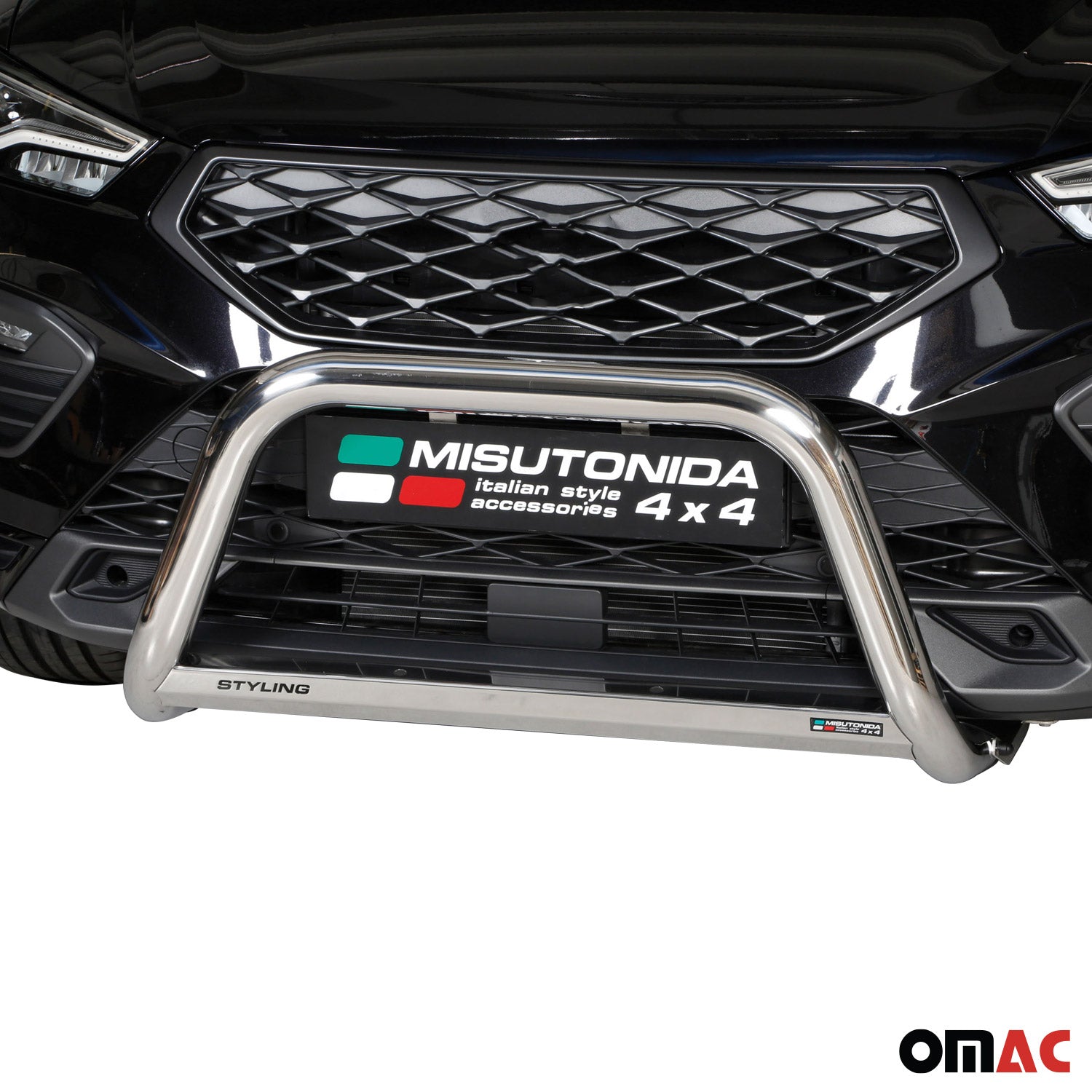 Bull Barra Frontal para Seat Ateca 2021-2025 Plata Brillante Acero 1Pza