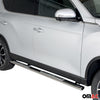 Par de Estribos Barras Laterales para Ssangyong Rexton 2018-2025 Plata Acero 2x