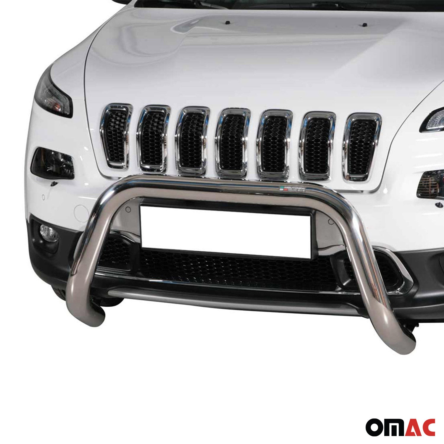 Bull Barra Frontal para Jeep Cherokee 2013-2018 Plata Brillante Acero 1Pza