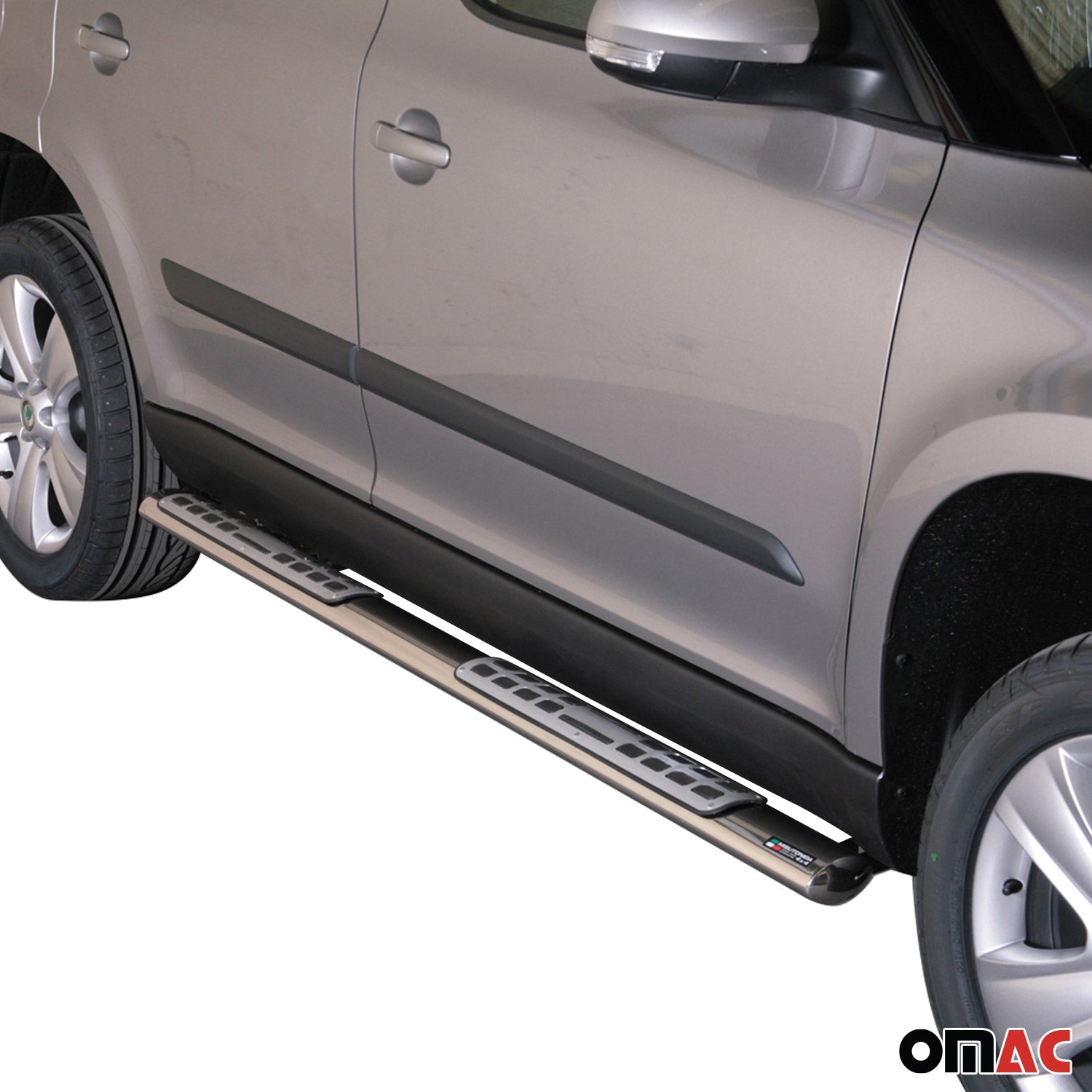 Par de Estribos Barras Laterales para Skoda Yeti 2009-2013 Plata Acero 2x