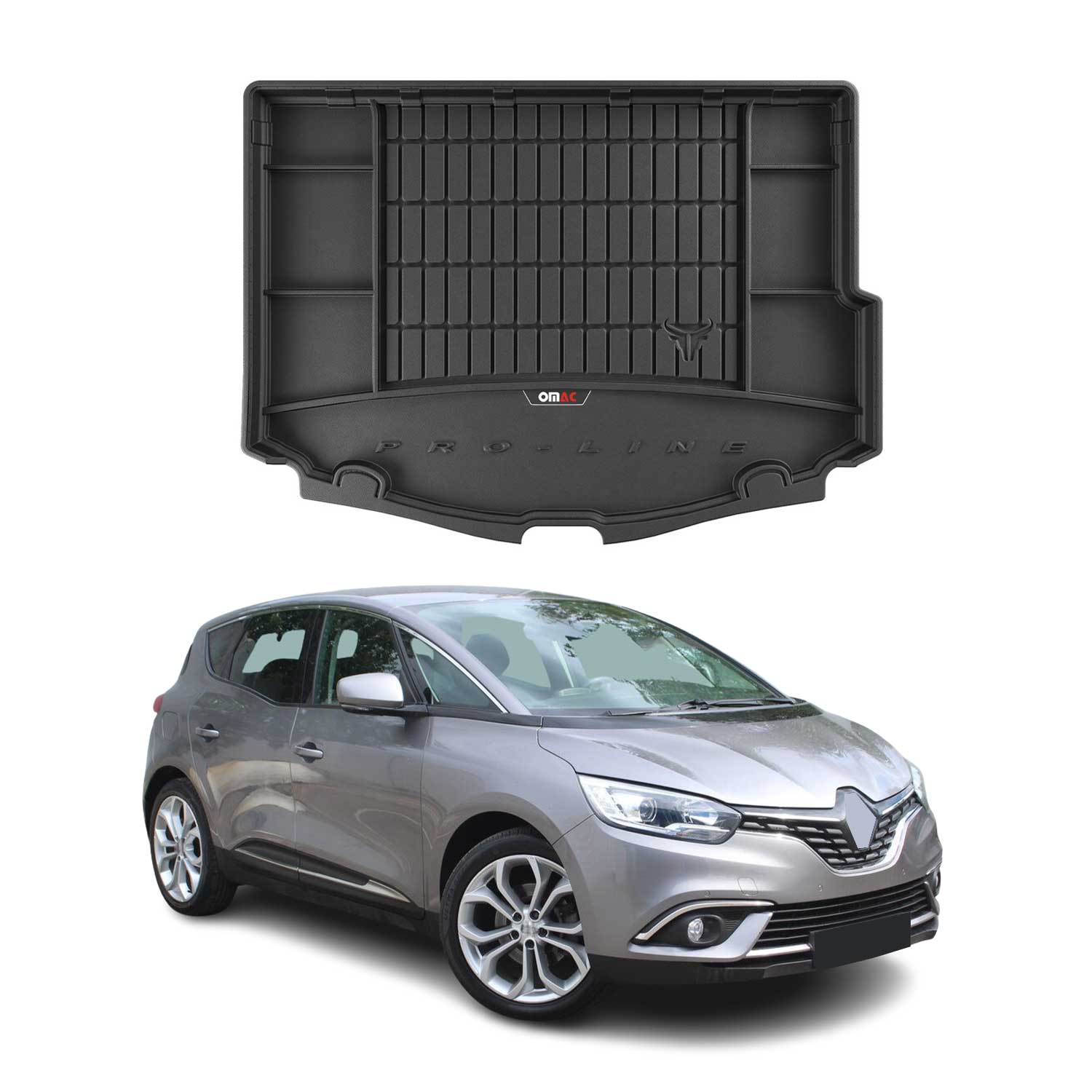 OMAC Premium Bandeja Maletero Alfombrilla para Renault Scenic 2016-2025 TPE