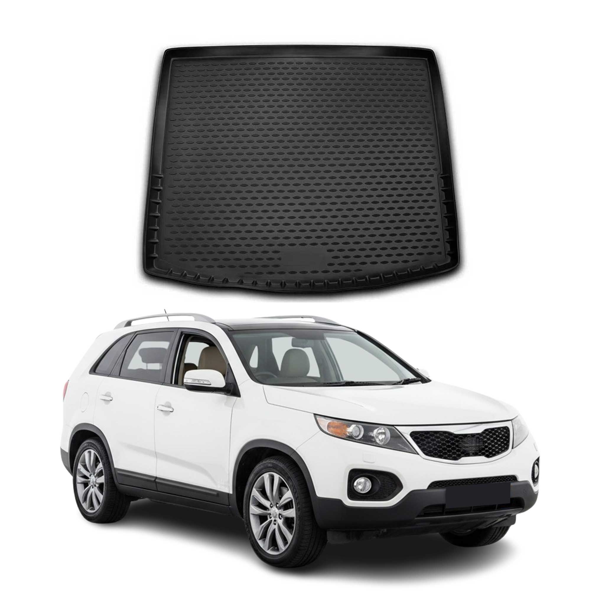 OMAC Bandeja Maletero Alfombrilla para Kia Sorento 2009-2014 Negro Goma TPE 1Pza