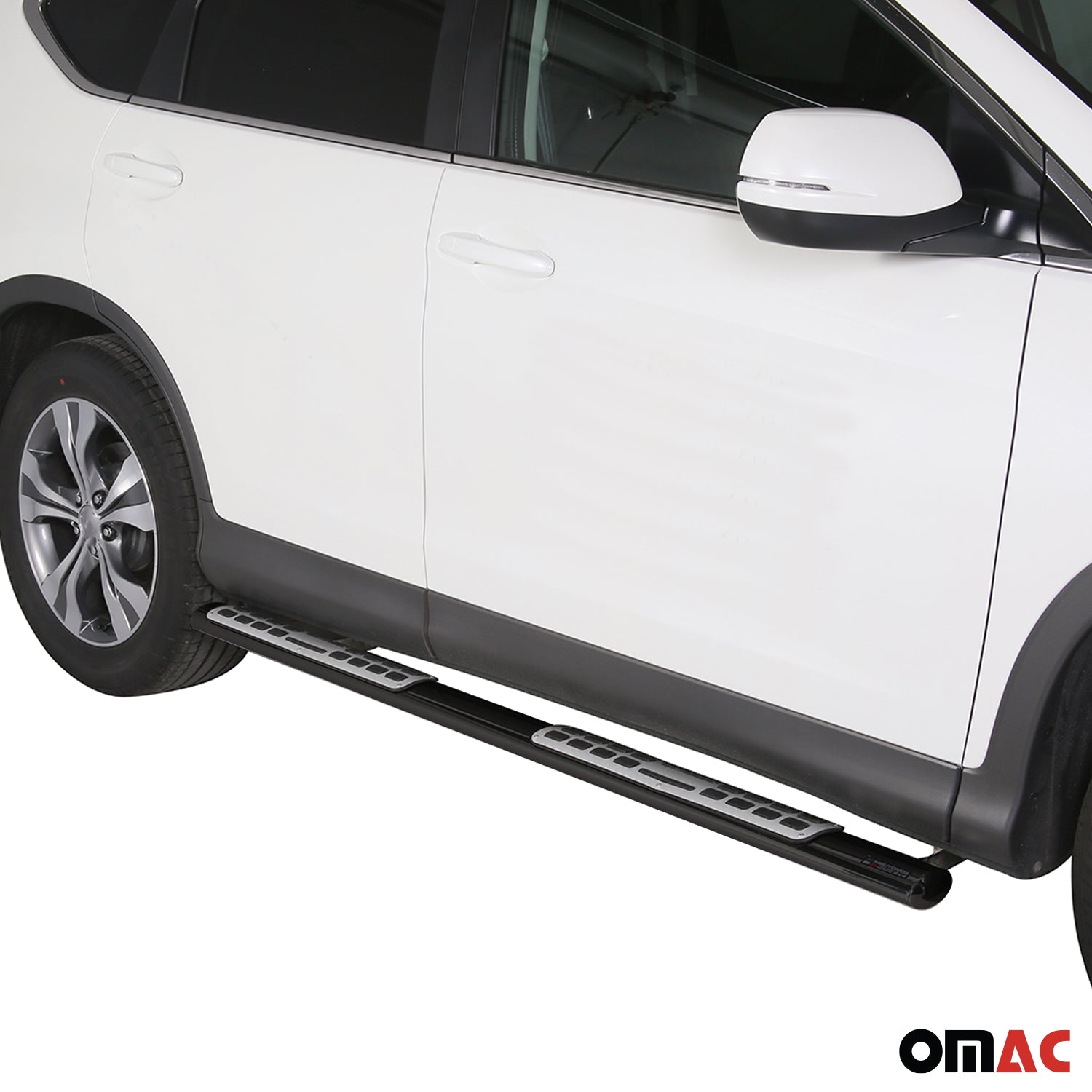 Par de Estribos Barras Laterales para Honda CR-V 2012-2015 Negro Brillante Acero