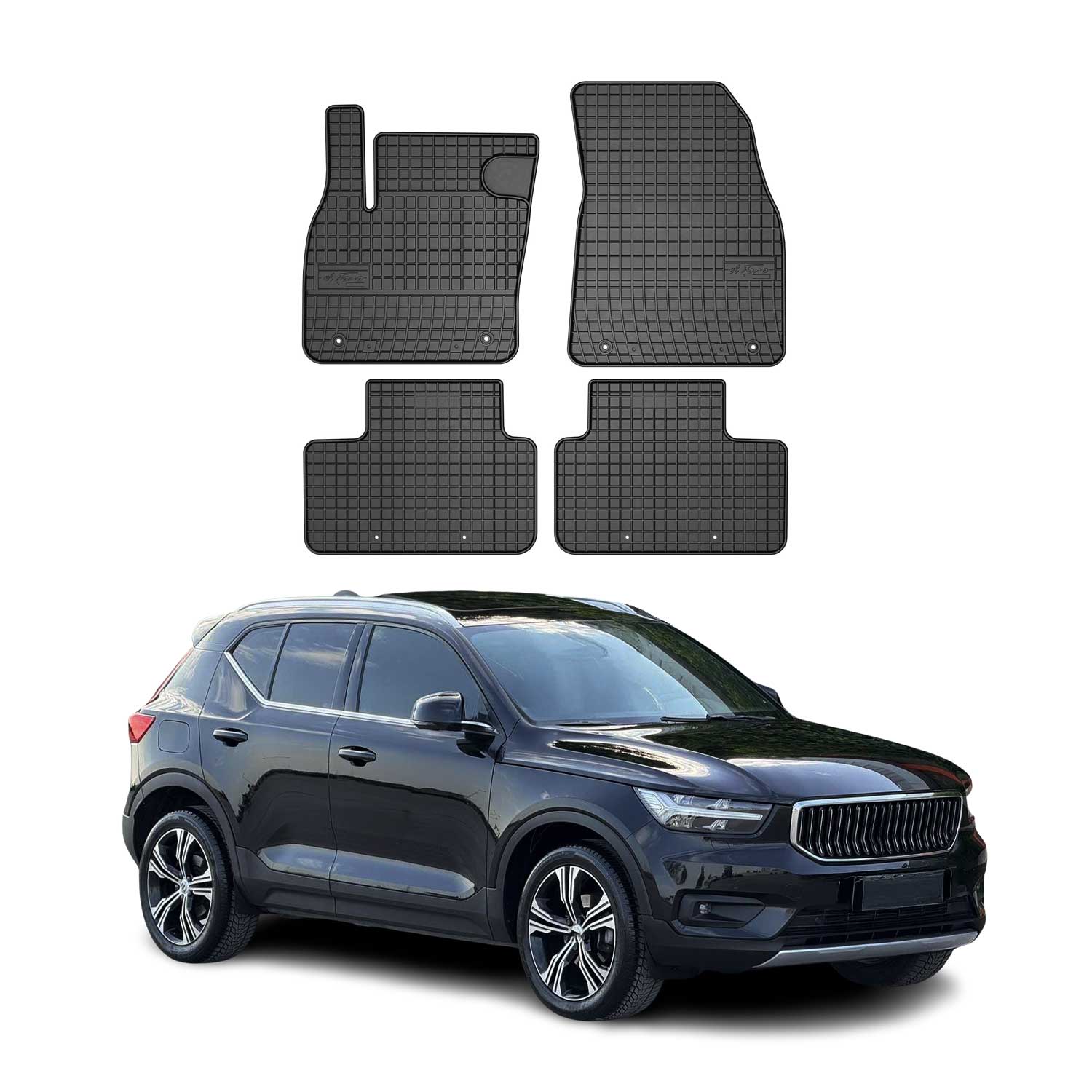 OMAC Alfombrillas De Coche para Volvo XC40 2017-2025 Negro Goma 4Pza