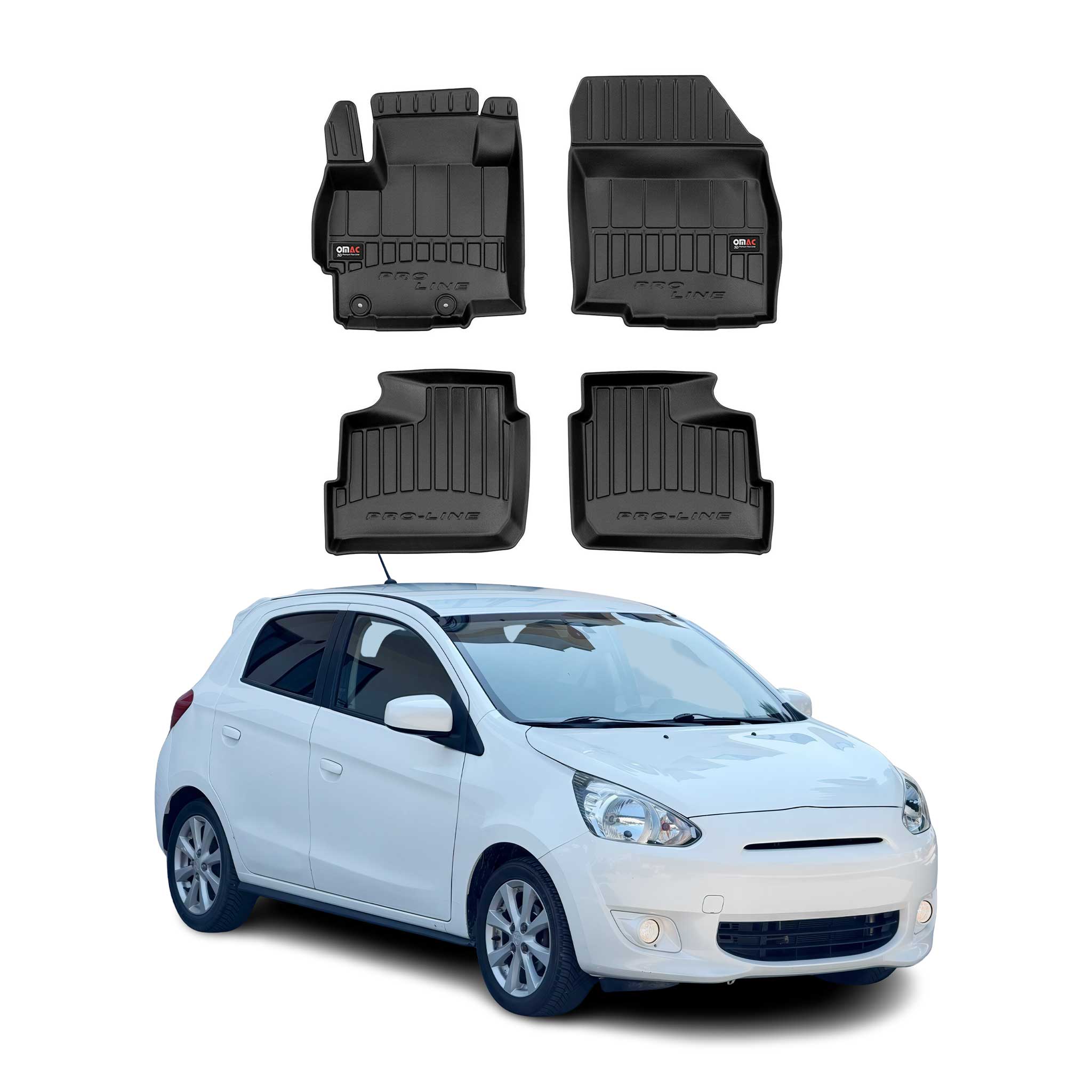 OMAC Premium Alfombrillas De Coche para Mitsubishi Space Star 2013-2025 Goma 4x