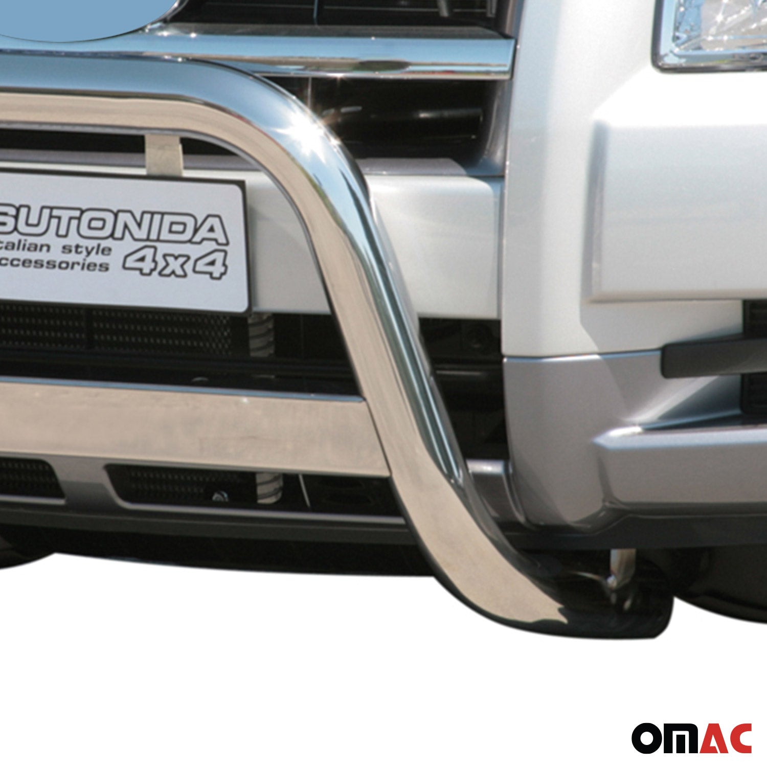 Bull Barra Frontal para Ford Ranger 2007-2009 Plata Brillante Acero 1Pza