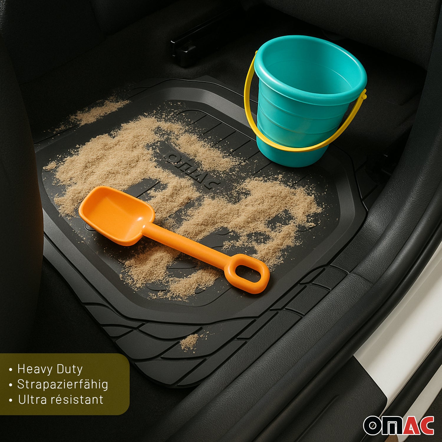 3D Alfombrillas De Coche Universal Negro Goma 4Pza