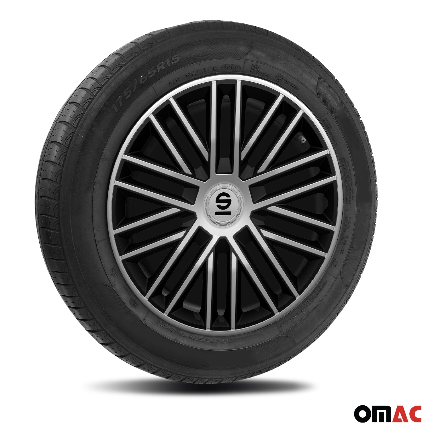 Sparco Bergamo Tapacubos 15 Pulgadas Universal Negro Plata ABS Plástico