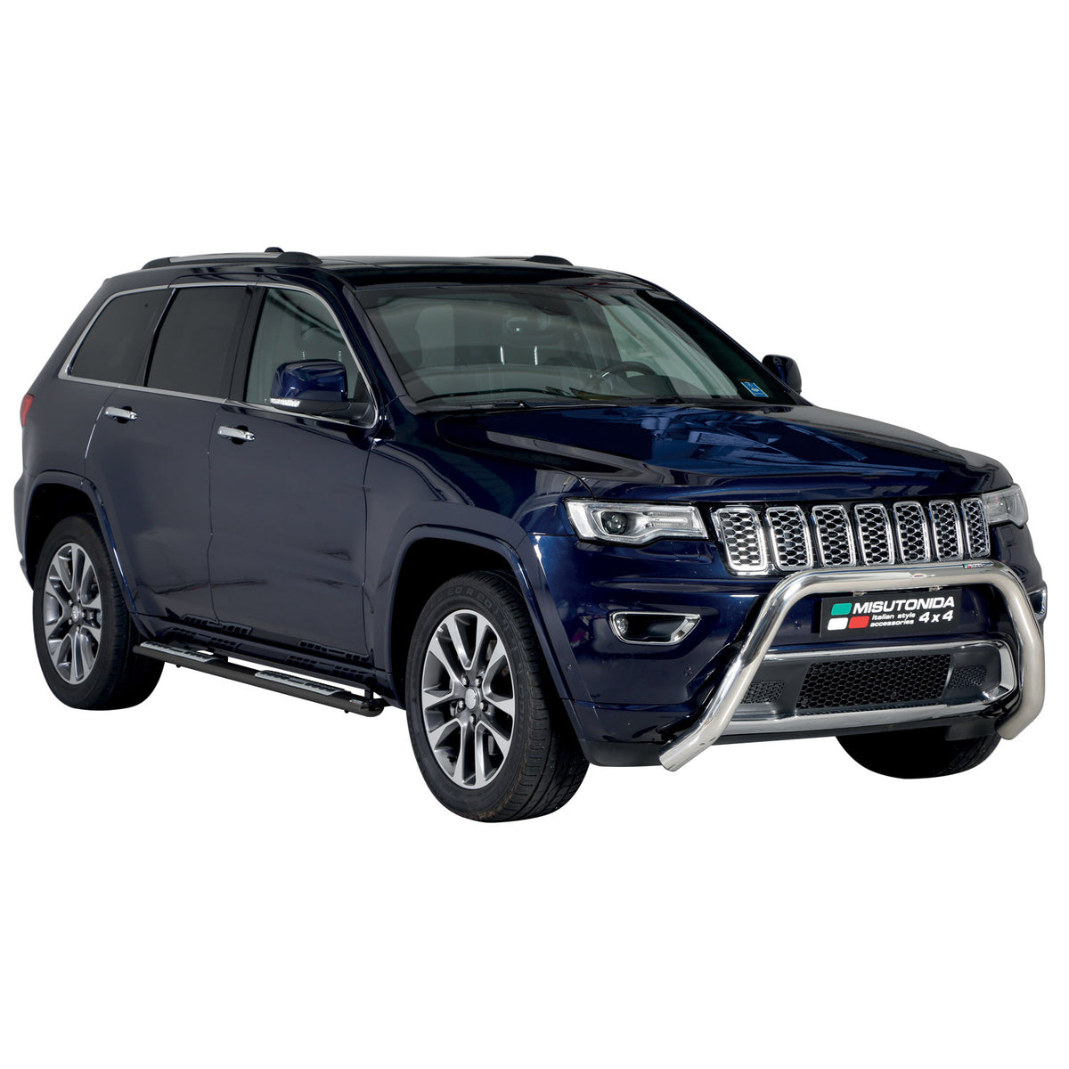 Estribos Barras Laterales para Jeep Grand Cherokee Overland 2013-17 Negro Acero