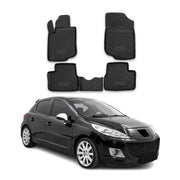 OMAC Alfombrillas De Coche para Peugeot 207 2006-2014 Negro Goma TPE 4Pza