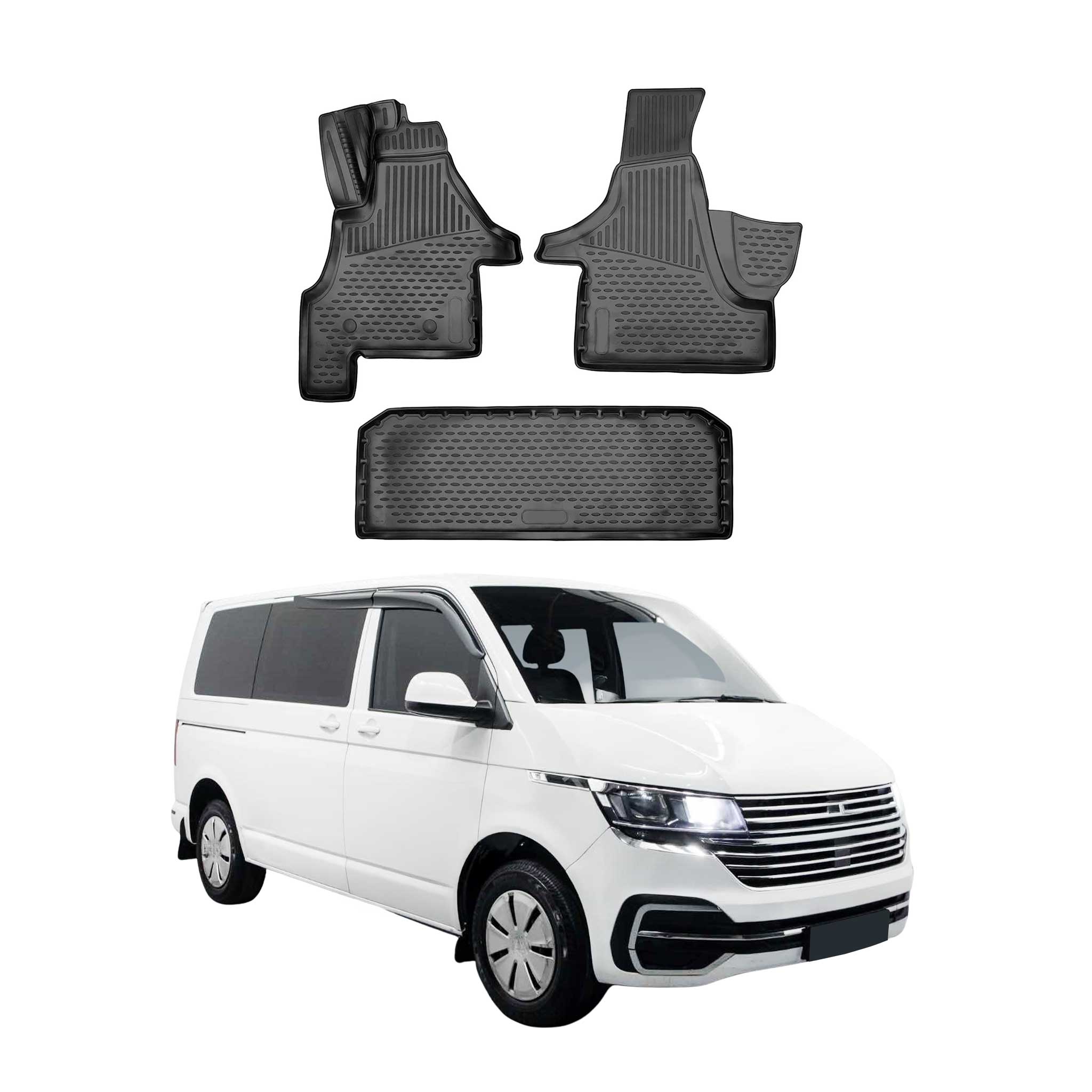 OMAC Alfombrillas De Coche para VW Transporter T6 2015-2025 RHD Negro TPE 3Pza