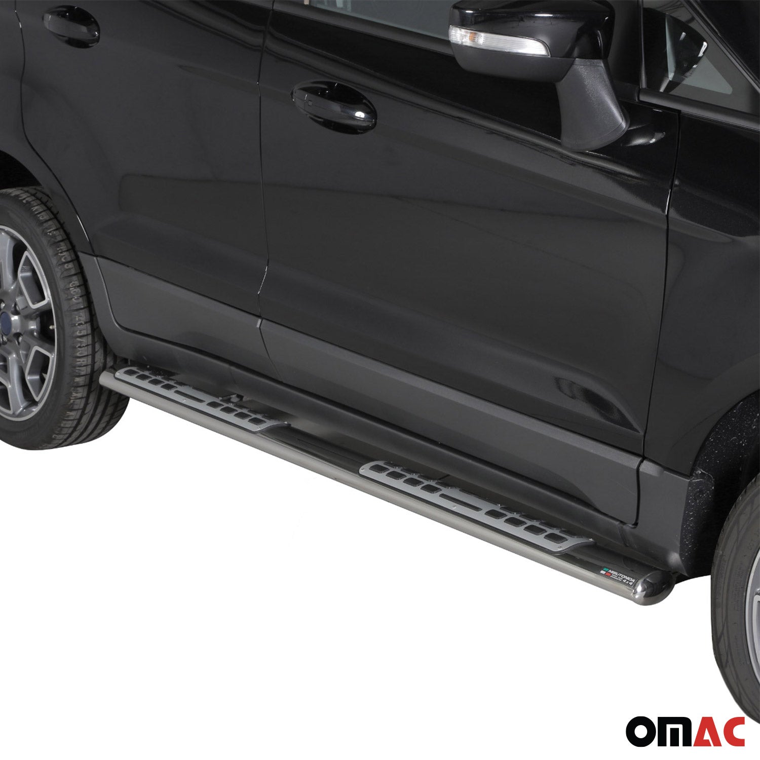 Par de Estribos Barras Laterales para Ford Ecosport 2013-2017 Plata Acero 2x