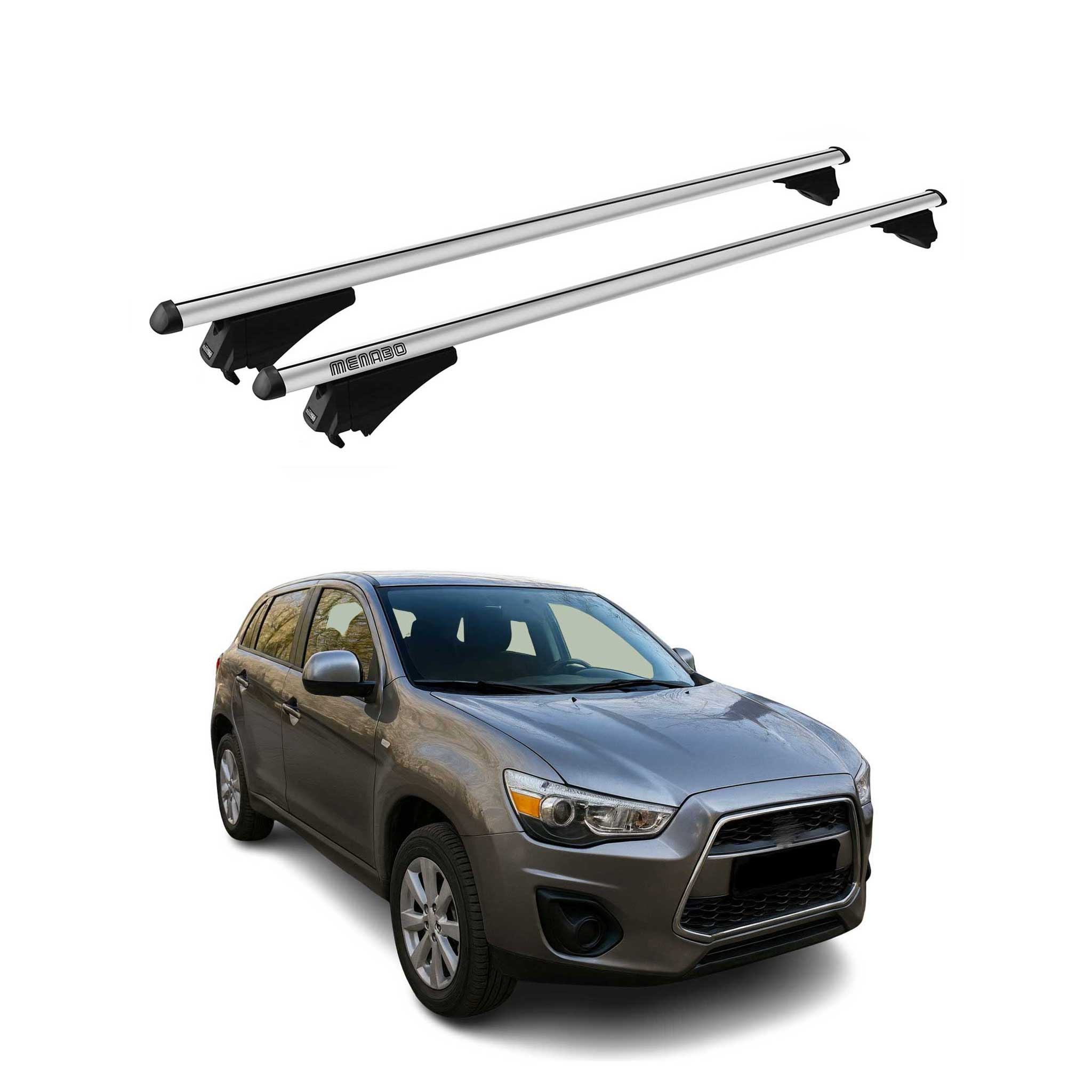 Menabo Barras de Techo Coche Baca para Mitsubishi Outlander Sport 2010-2015 Gris