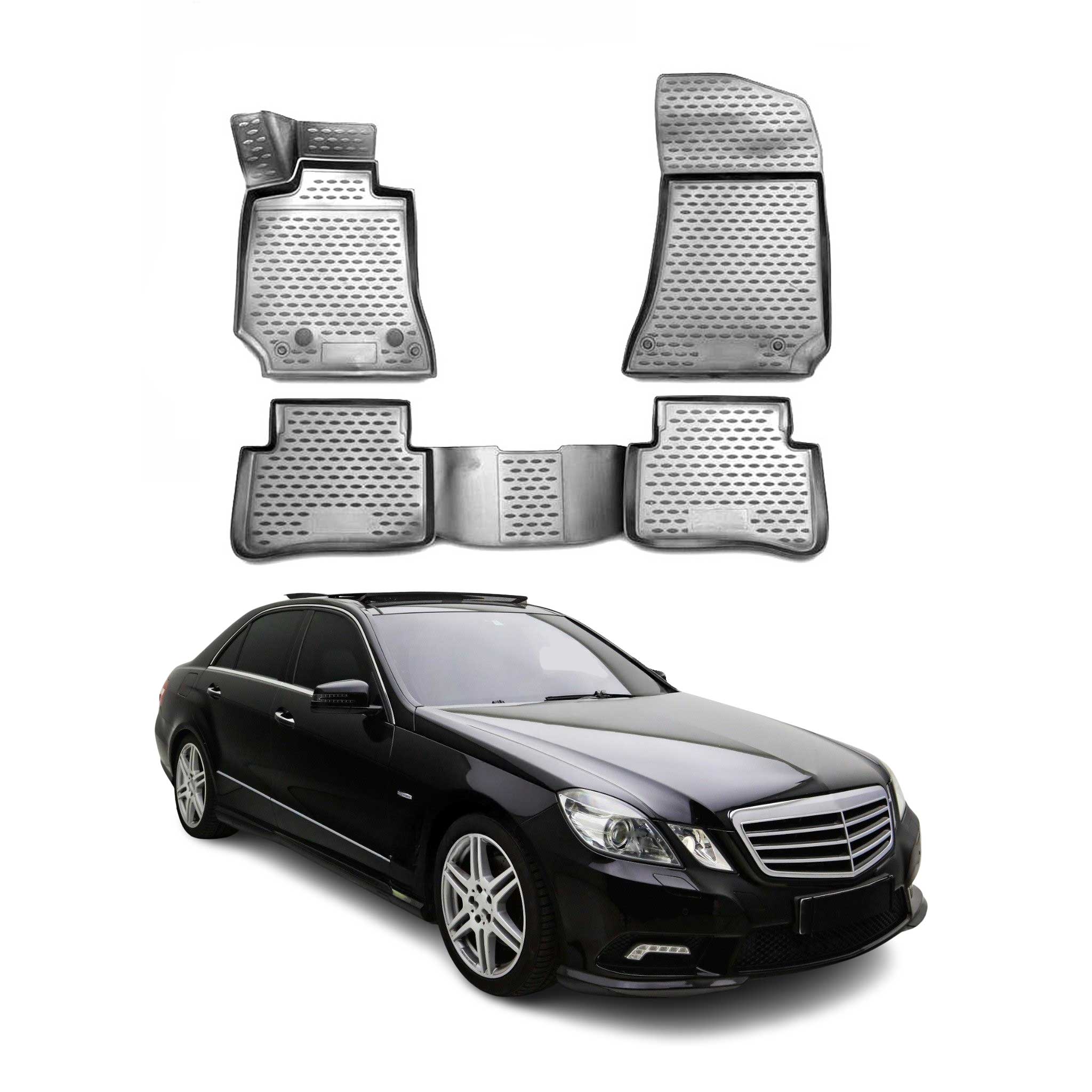 OMAC Alfombrillas De Coche para Mercedes W212 2009-2016 Gris Goma TPE 4Pza