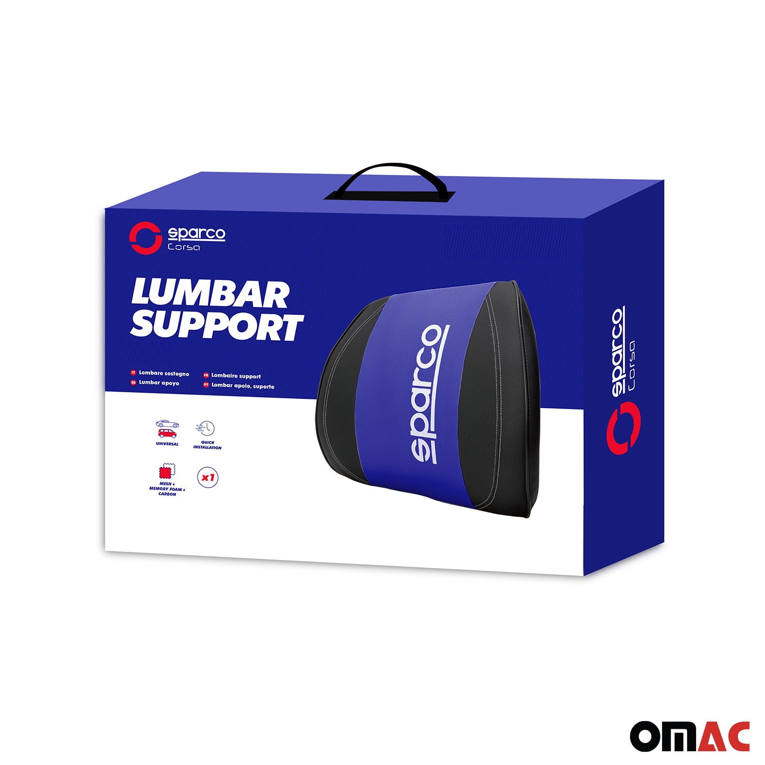 Sparco Automóvil Almohada de soporte Lumbar para Azul Universal