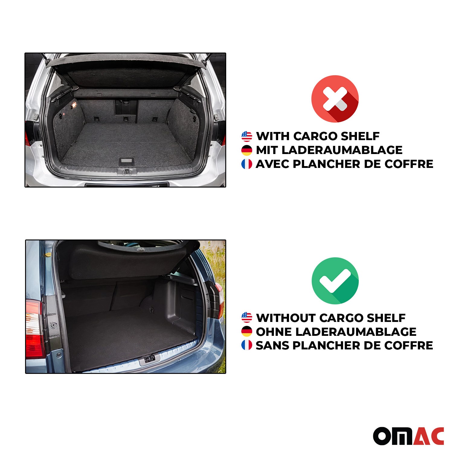 OMAC Premium Bandeja Maletero Alfombrilla para Skoda Rapid Spaceback 2013-2019