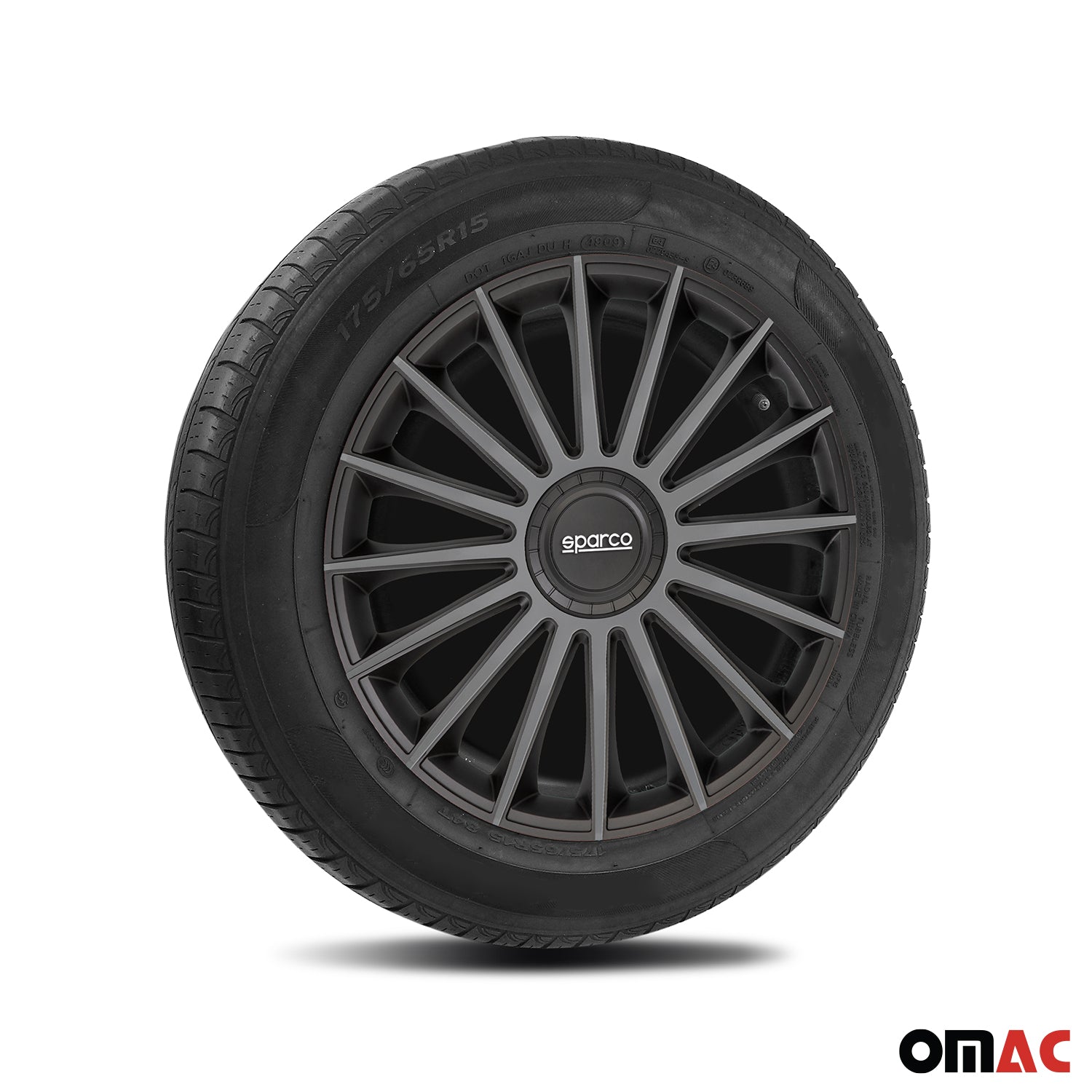 Sparco Treviso Tapacubos 16" pulgadas Universal Gris Negro ABS Plástico