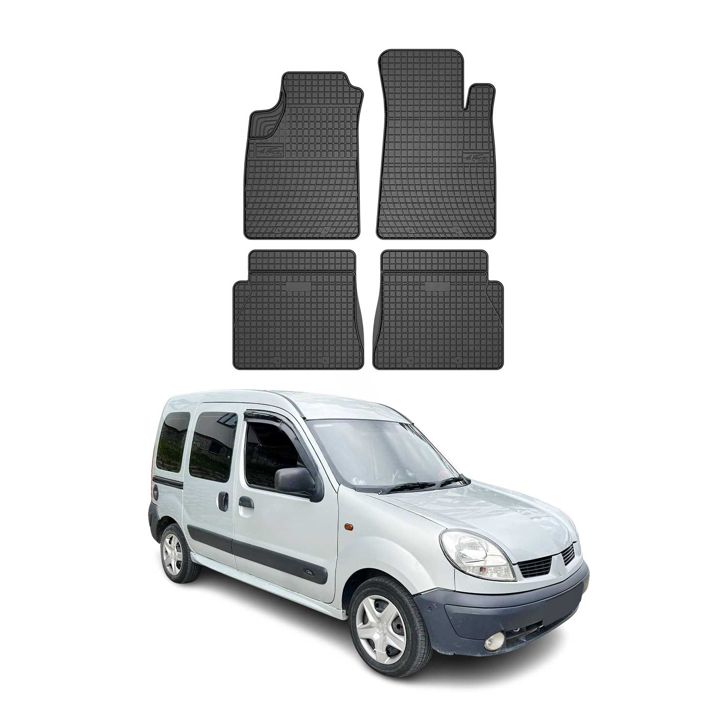 OMAC Alfombrillas De Coche para Renault Kangoo 1998-2008 Negro Goma 4Pza