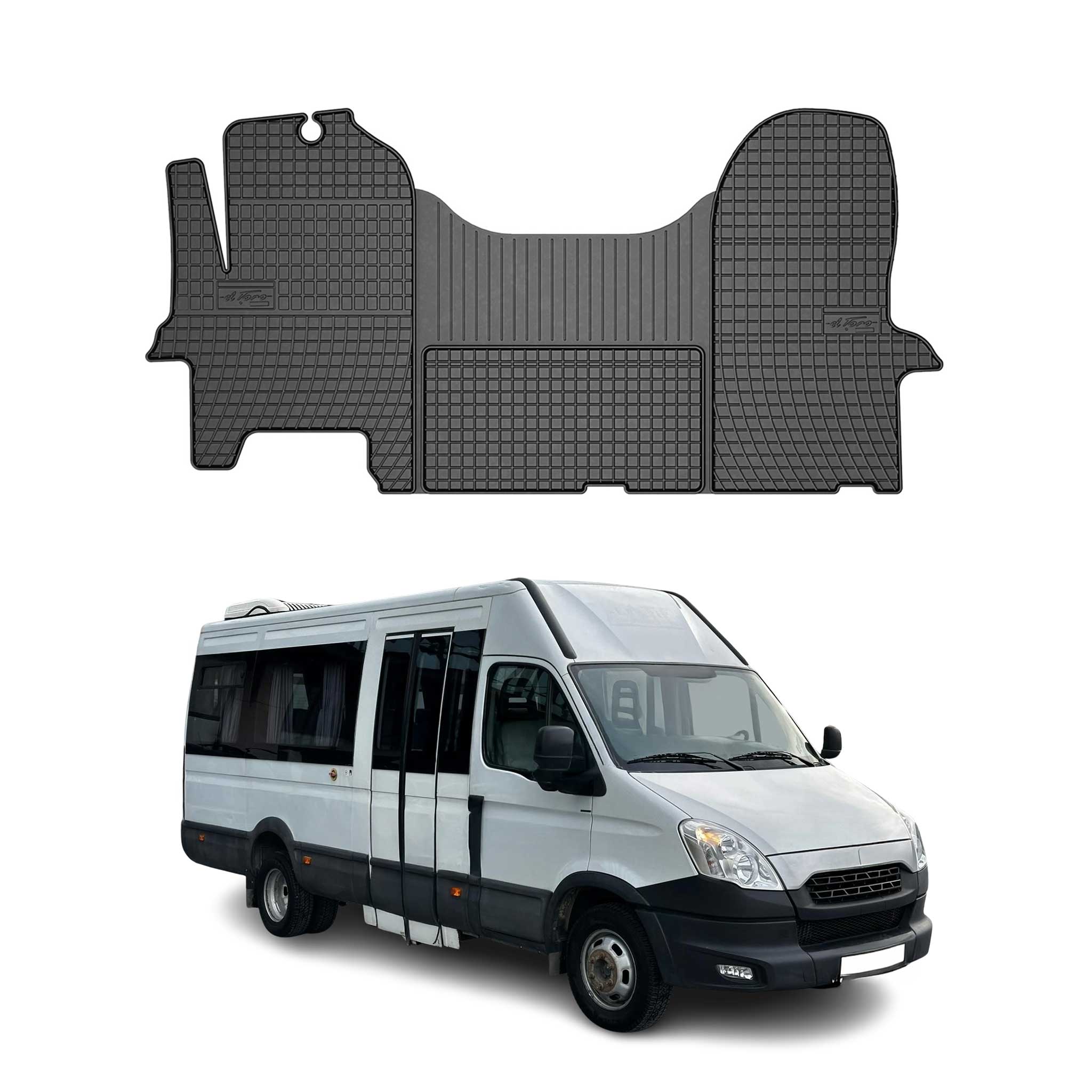OMAC Alfombrillas De Coche para Iveco Daily 2006-2014 Negro Goma 3Pza