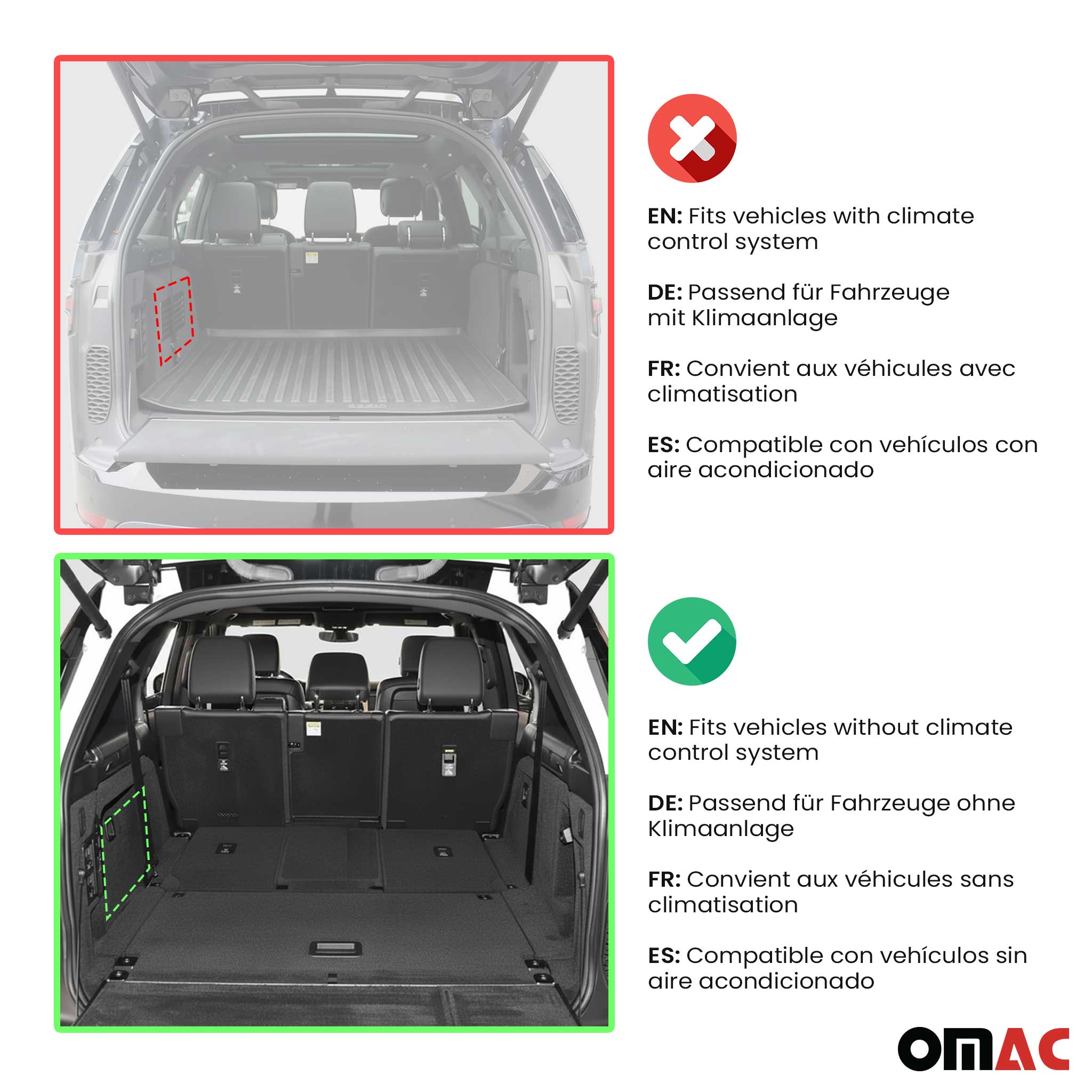 OMAC Bandeja Maletero Alfombrilla para Land Rover Discovery 2017-2025 Negro TPE