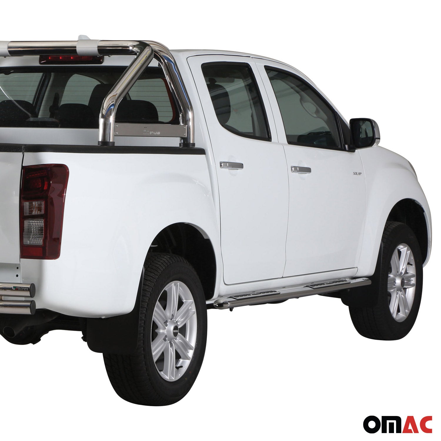 Estribos Barras Laterales para Isuzu D-Max Double Cab 2012-2019 Plata Acero