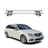 Menabo Barras de Techo Baca para Mercedes C Class S204 Familiar 2007-2014 Gris