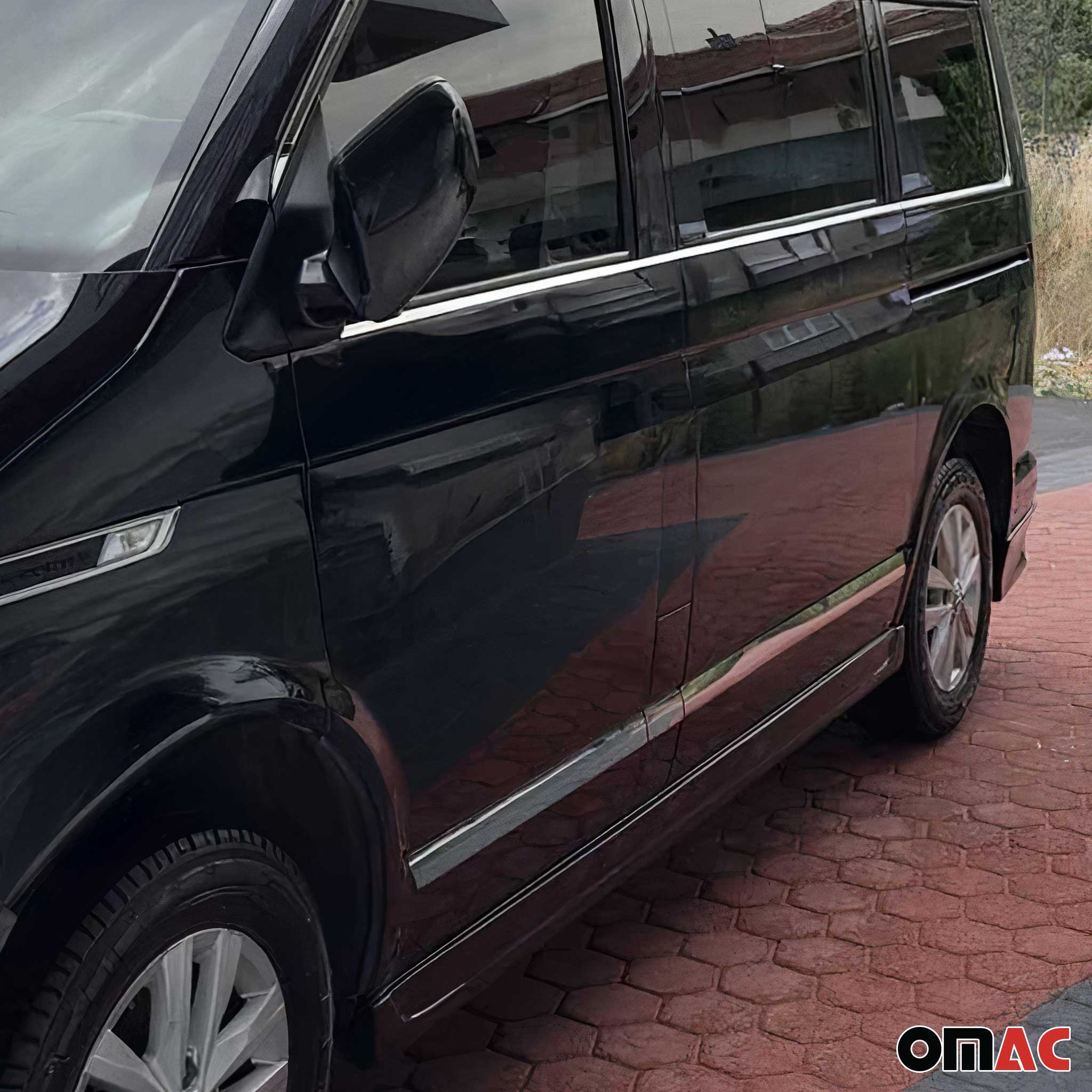 Protectores Puerta Lateral paraVW T6 T6.1 Transporter 2015-24 Corto Plata Acero