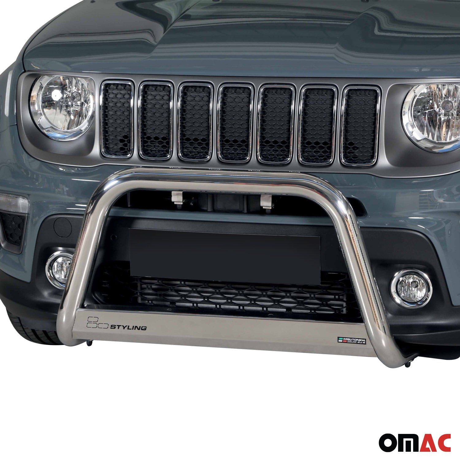 Bull Barra Frontal para Jeep Renegade 2018-2022 Plata Acero 1Pza