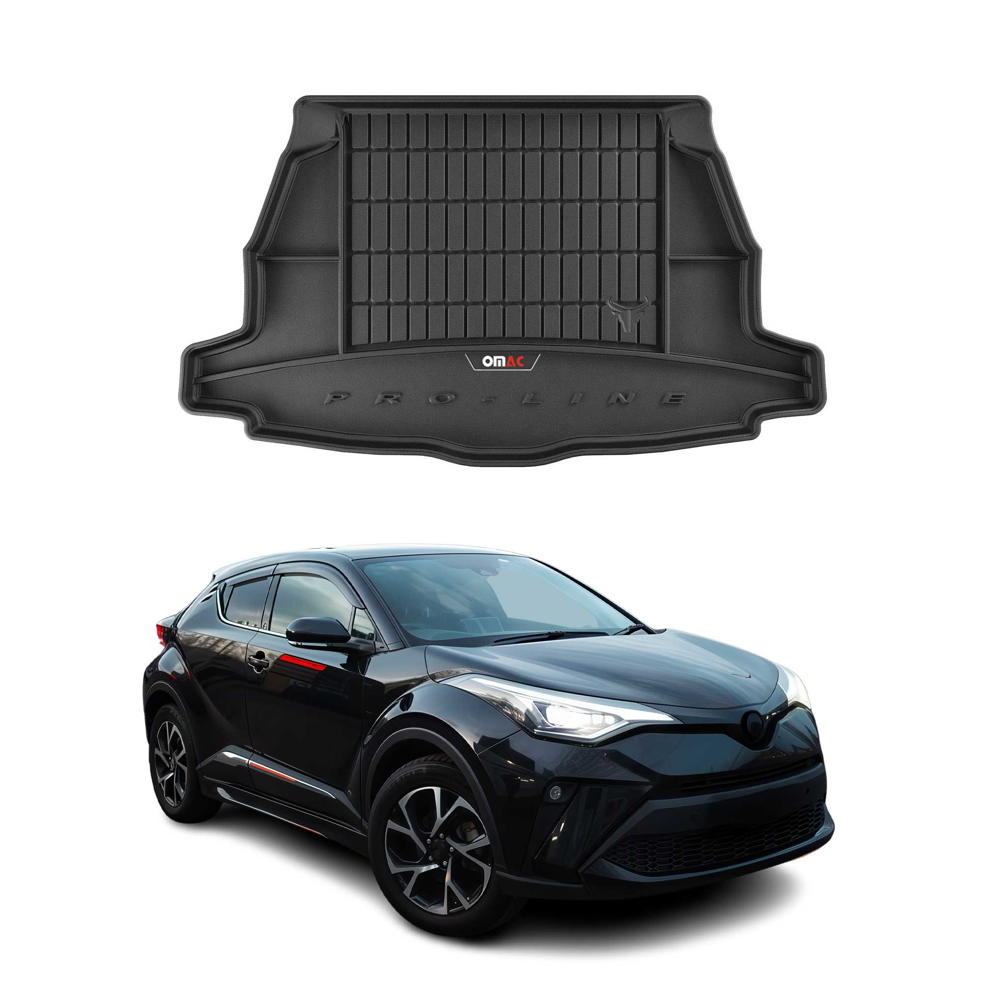 OMAC Premium Bandeja Maletero Alfombrilla para Toyota C-HR 2016-2025 Negro TPE