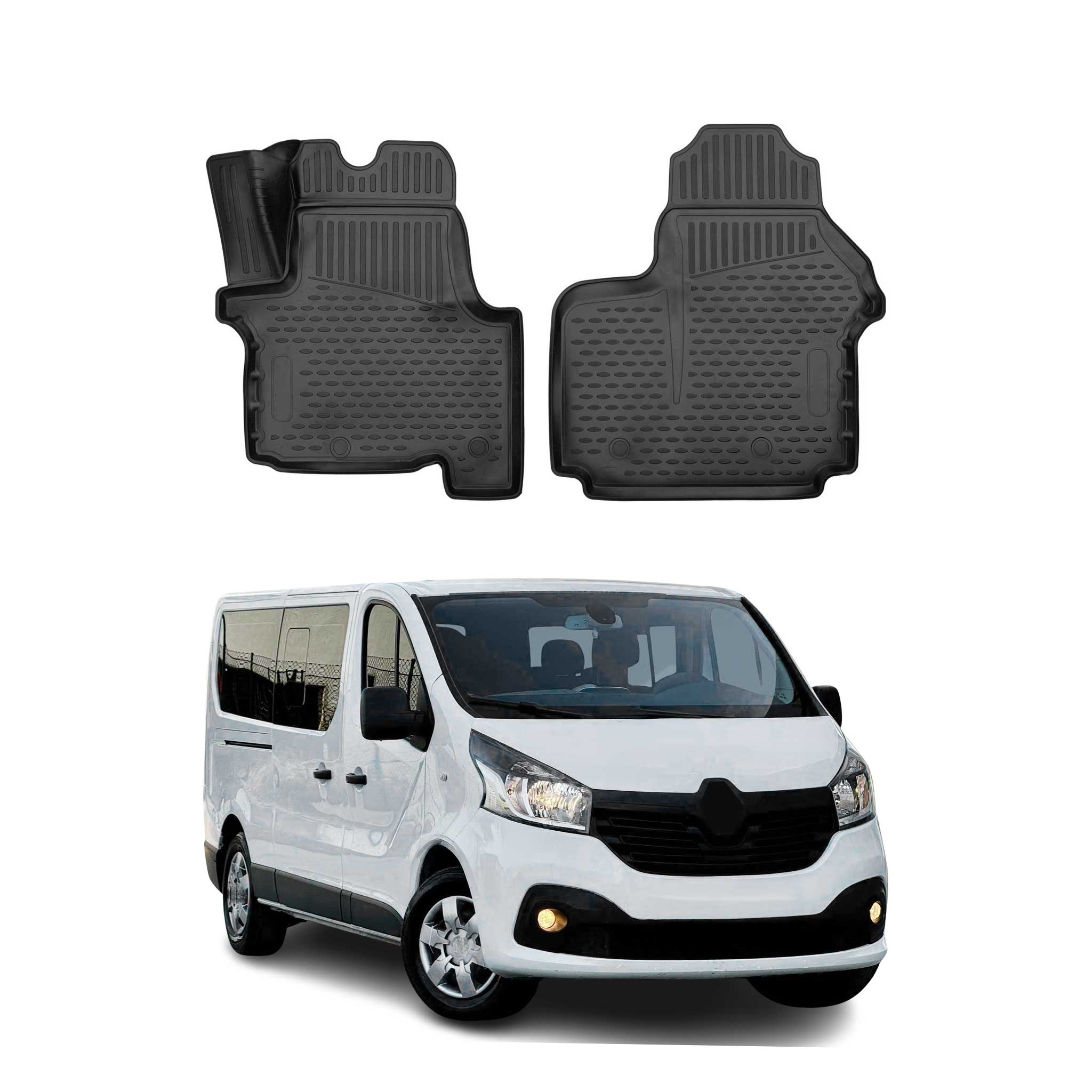 OMAC Alfombrillas De Coche para Opel Vivaro 2014-2021 Negro Goma TPE 2Pza