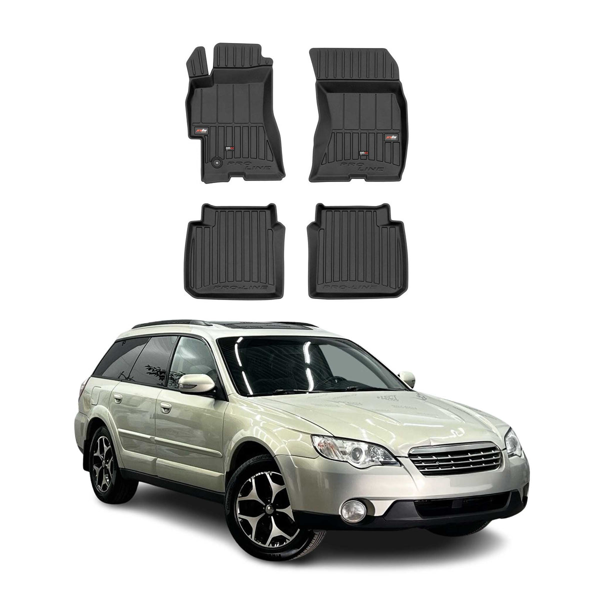 OMAC Premium Alfombrillas De Coche para Subaru Outback 2003-2009 TPE Goma 4x