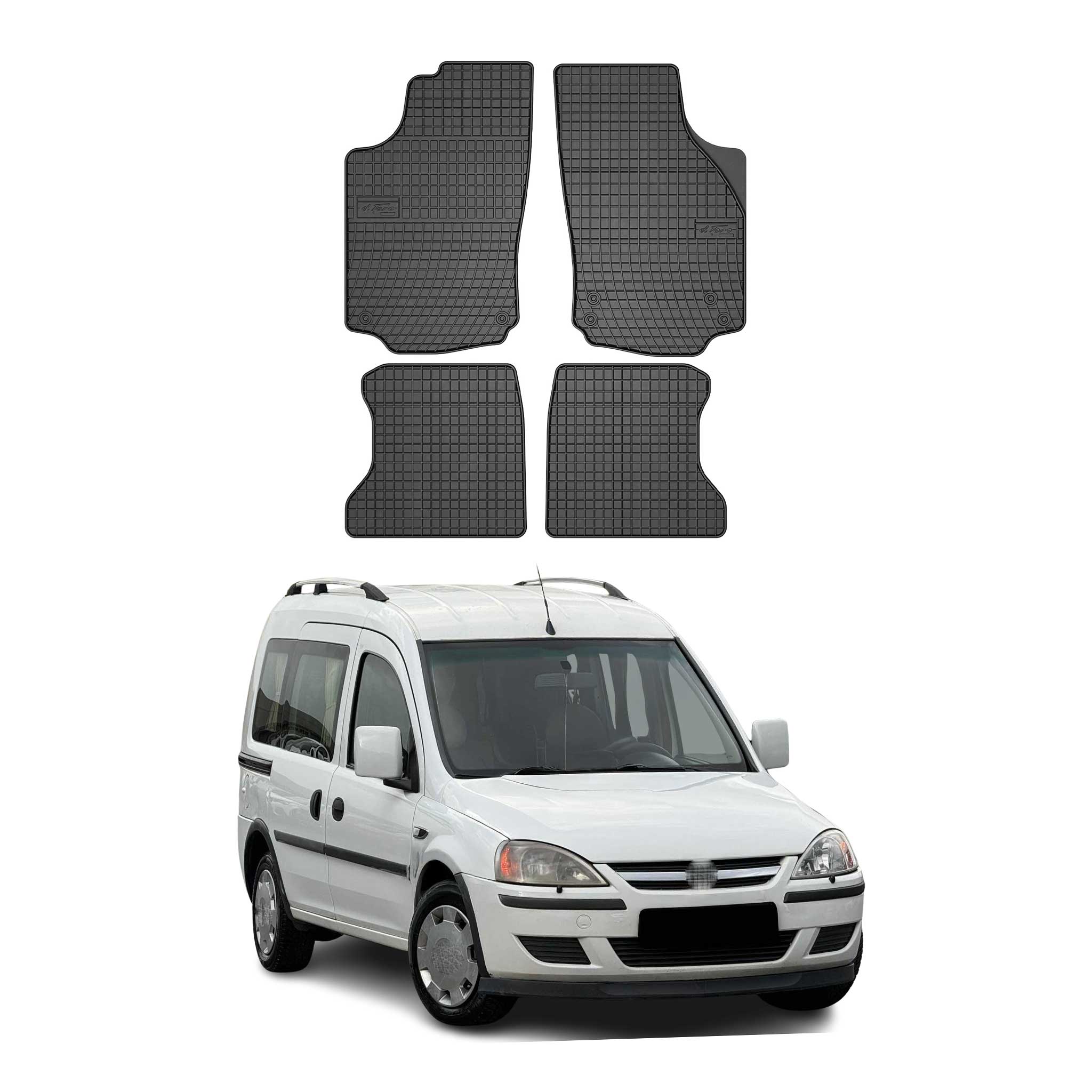 OMAC Alfombrillas De Coche para Opel Combo C 2001-2011 Negro Goma 4Pza