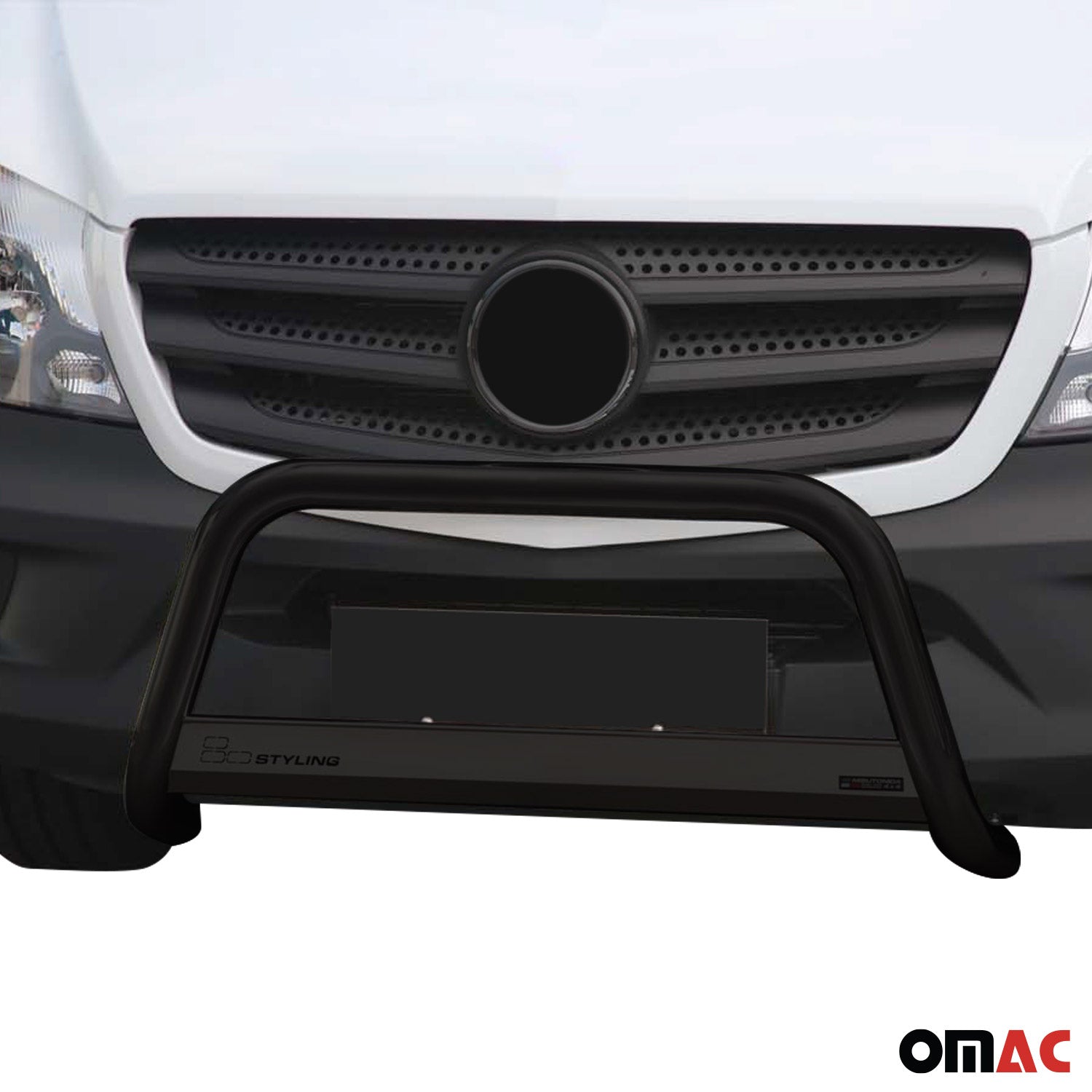 Bull Barra Frontal para Mercedes Sprinter 2013-2018 Negro Brillante Acero 1Pza