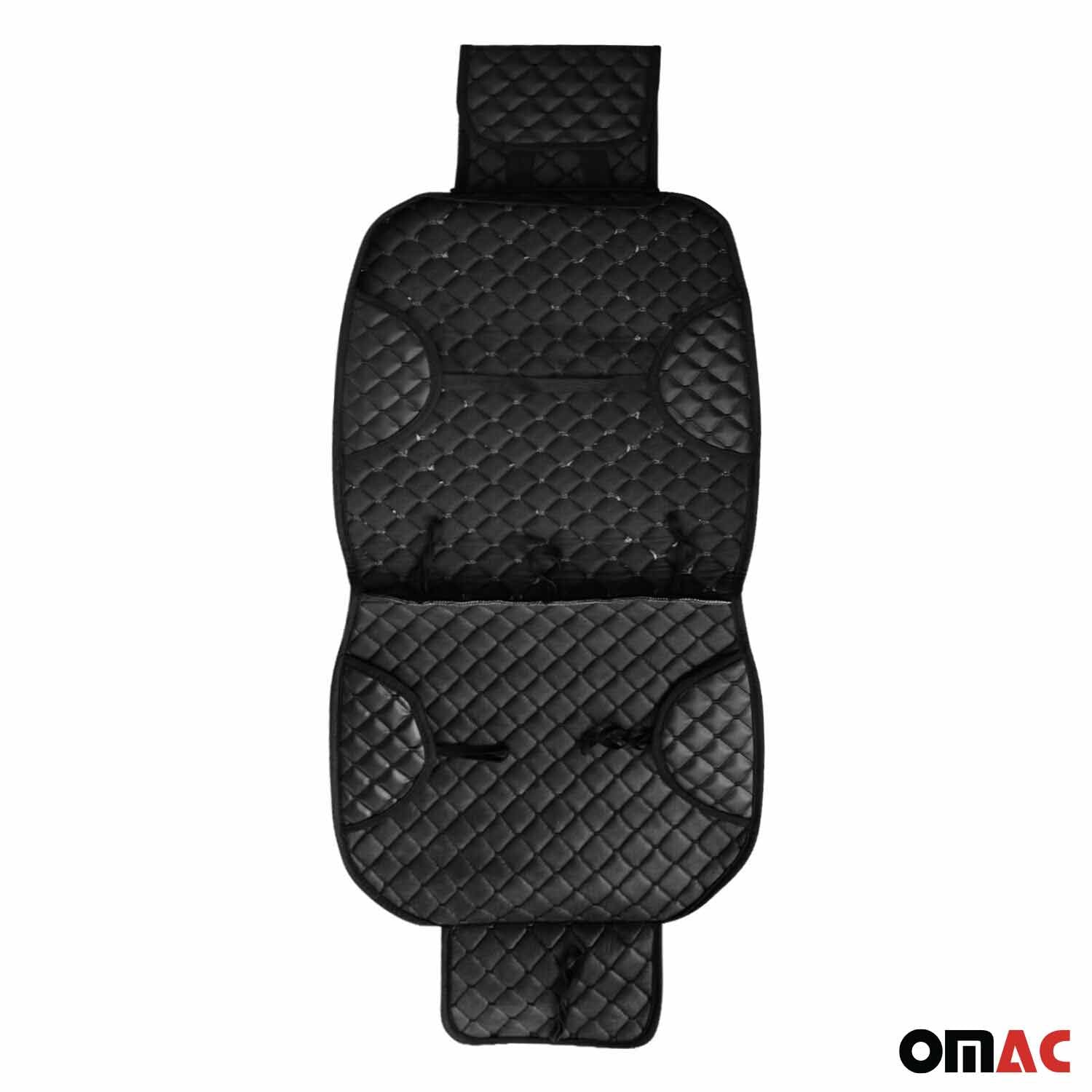 Funda de Asiento de Piel de Coche Universal Negro PU Cuero 1Pza